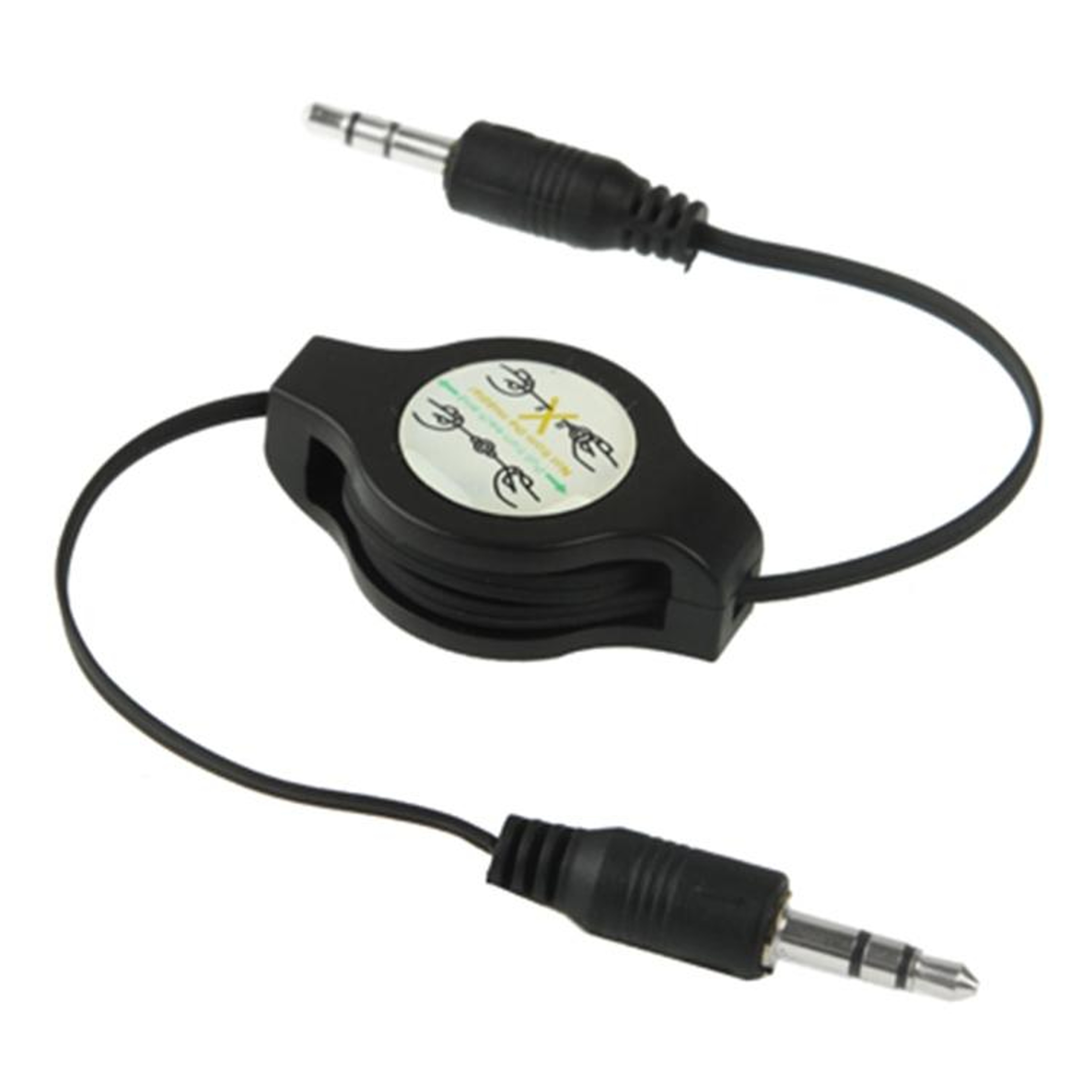 Retractable Aux Cable 3.5mm, 11–80cm Tangle-Free Audio Cord for Car, Home Stereo, Phones & MP3 Players – view 1