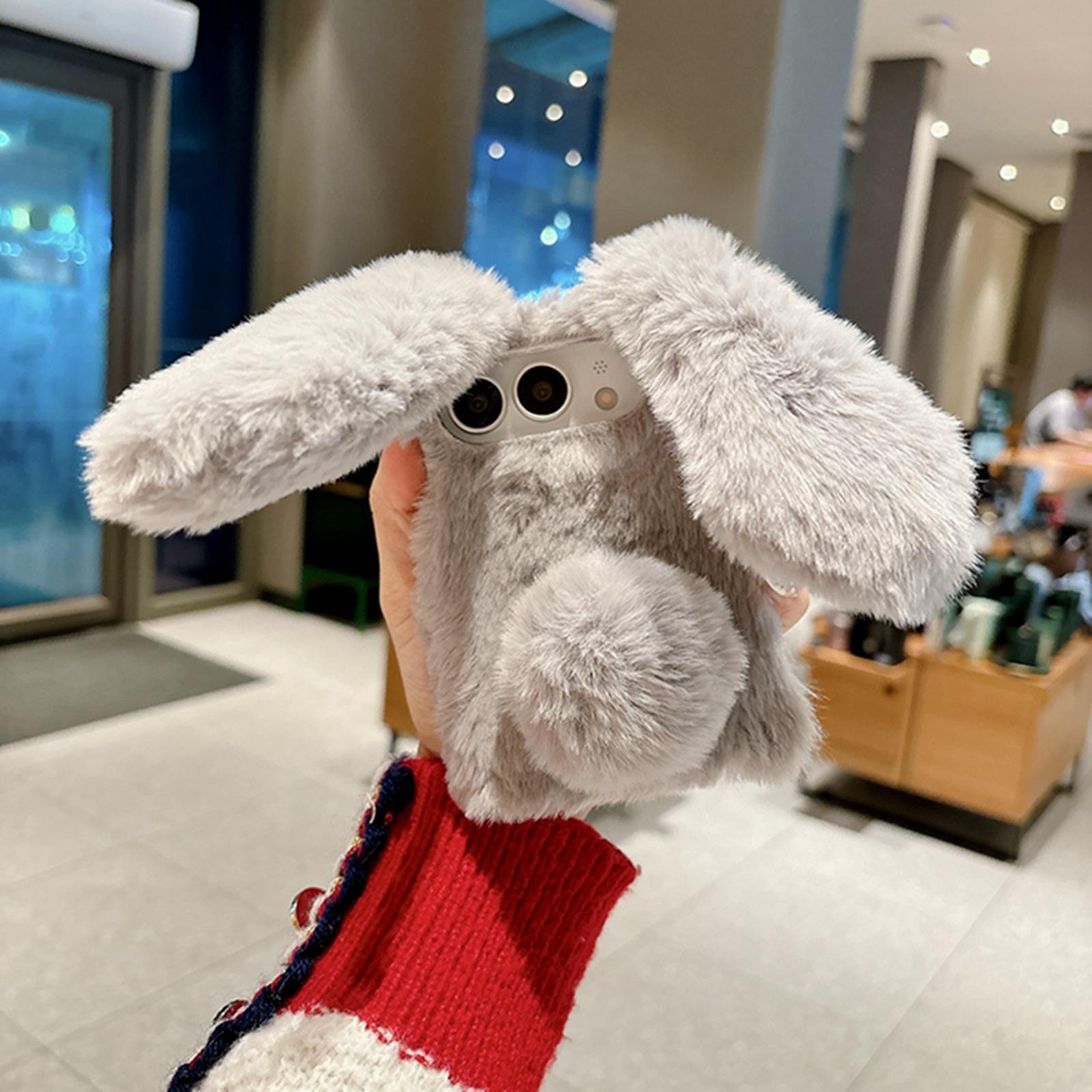 Plush Rabbit iPhone Fold Case with Soft TPU Protection and Foldable Design – view 2