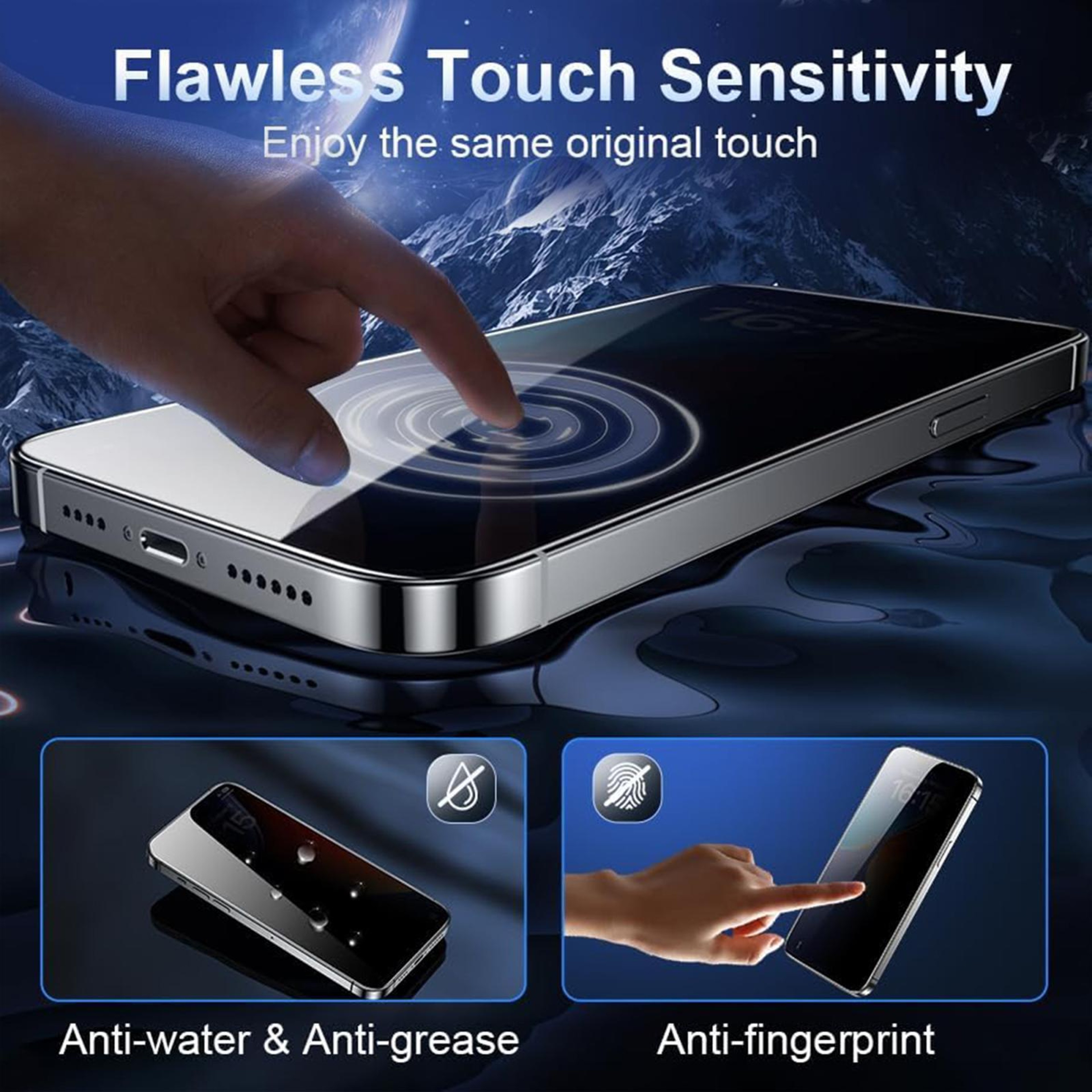 Kalebol iPhone 18 Pro Max Privacy Screen Protector 9H+ Full-Coverage Tempered Glass – view 6