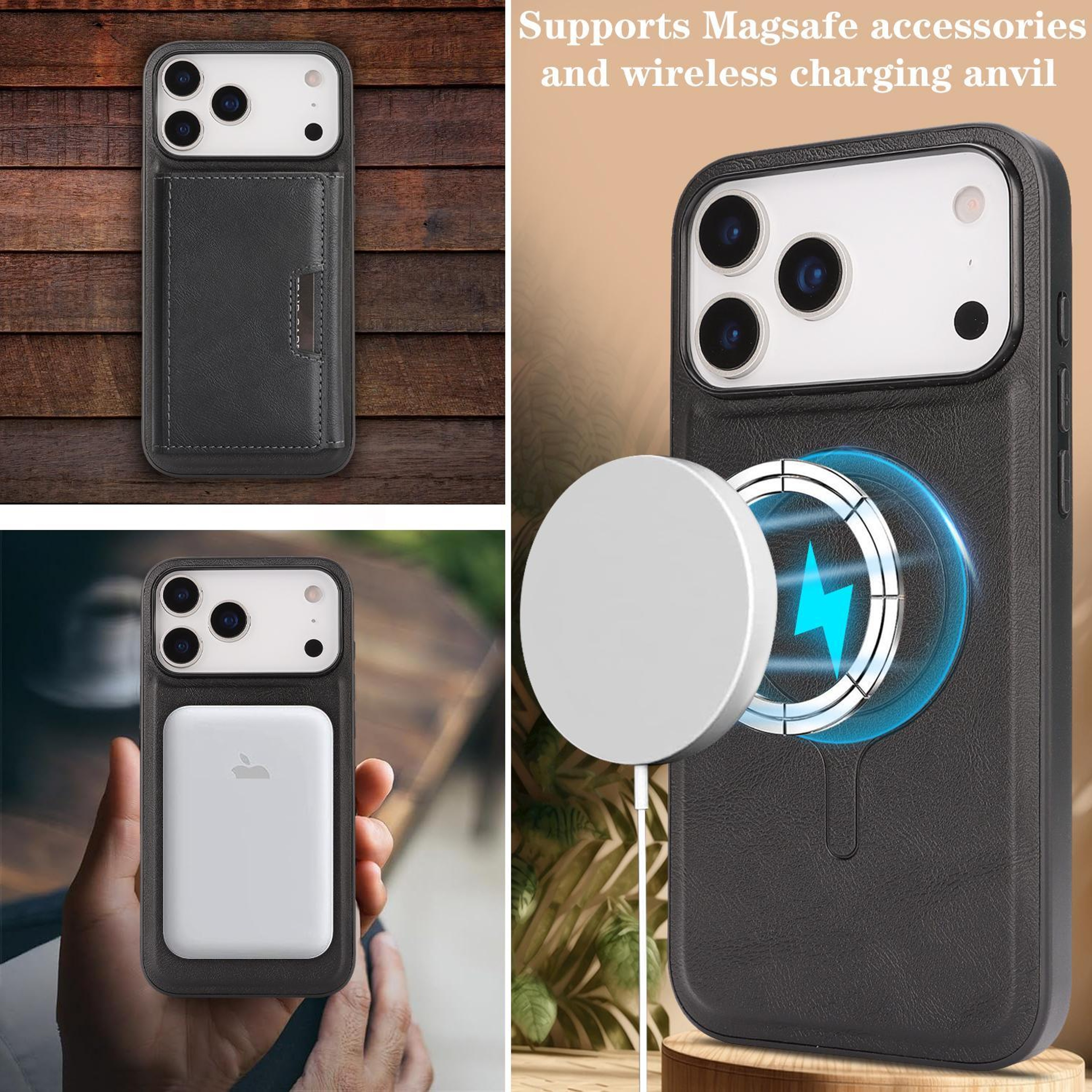 IPhone 18 Pro Max MagSafe Wallet Case With Detachable TriFold Leather Card Holder 6