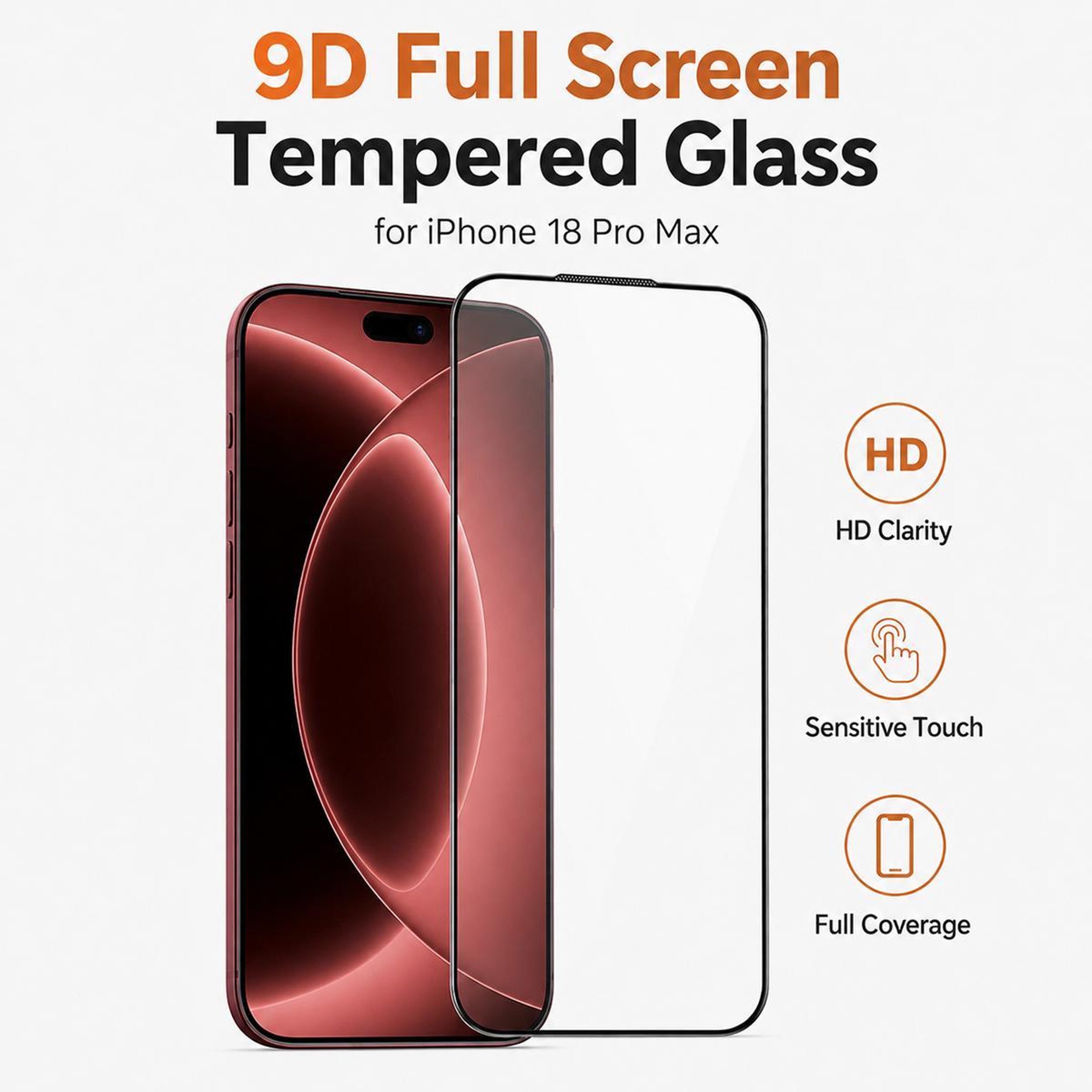 iPhone 18 Pro Tempered Glass Screen Protector High Aluminum 380 Glue HD Clear Film – view 3