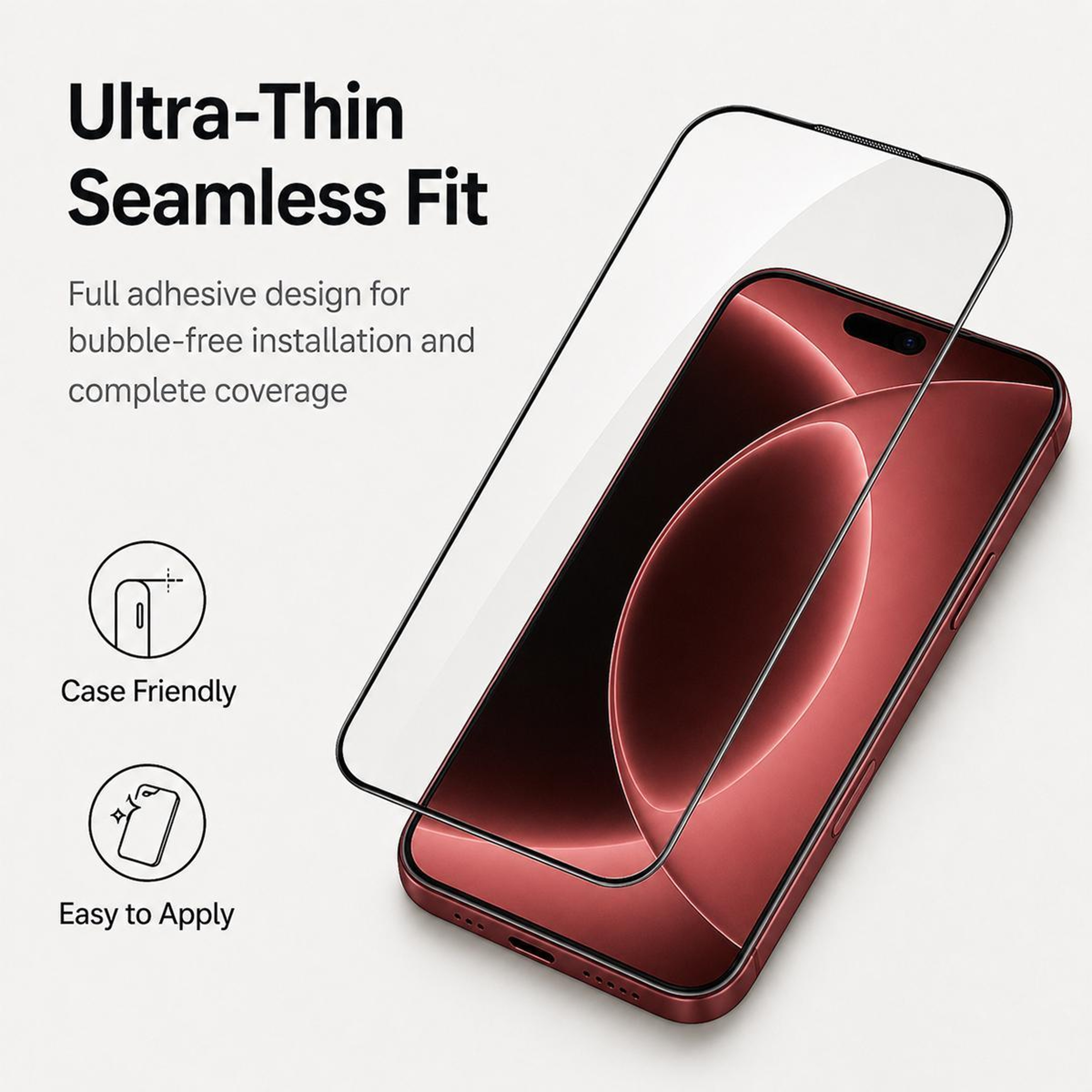 iPhone 18 Pro Max High-Aluminum Tempered Glass Screen Protector with 380 Glue – view 4