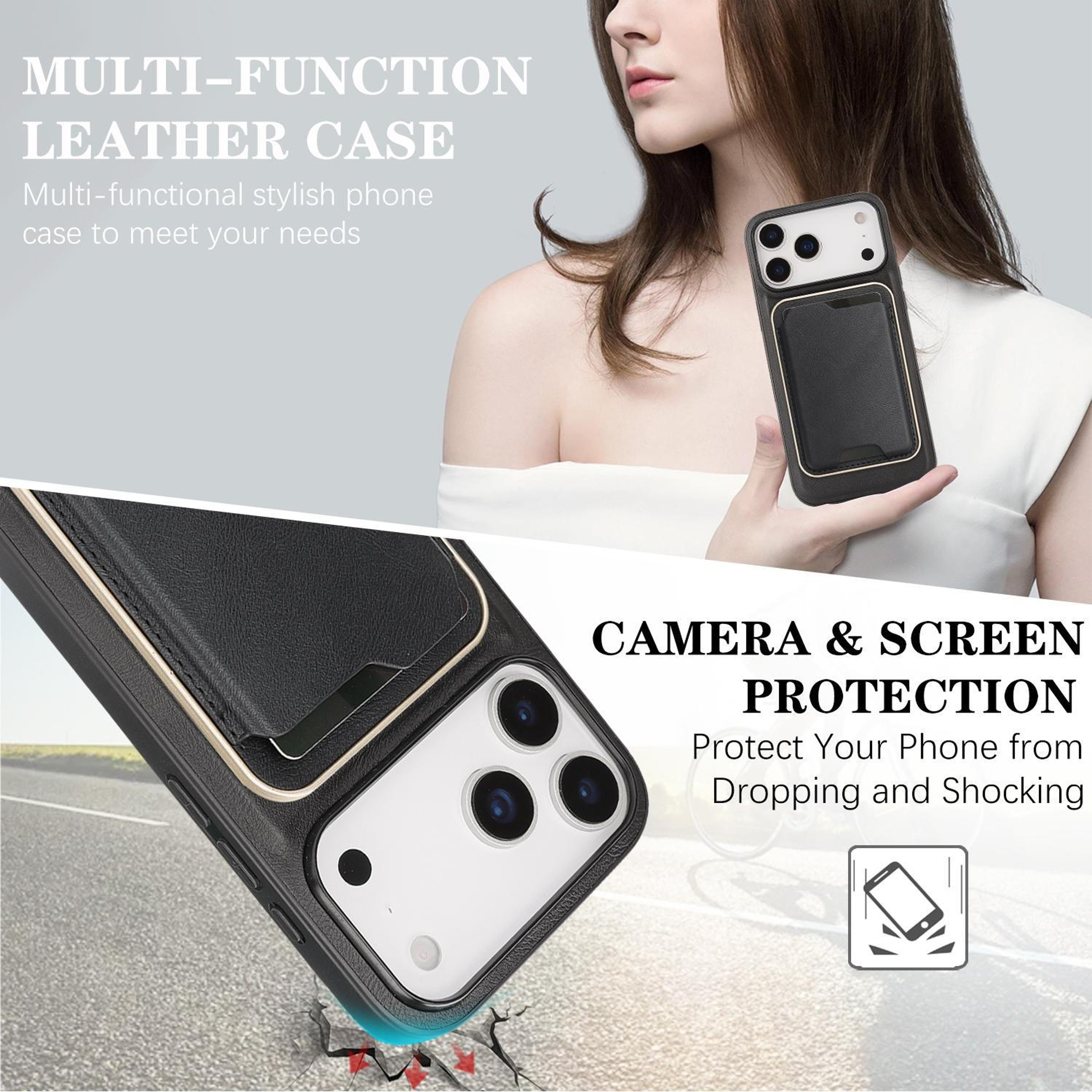 IPhone 18 Pro Max MagSafe Case With Magnetic Card Holder And Slim Leather Wallet 5