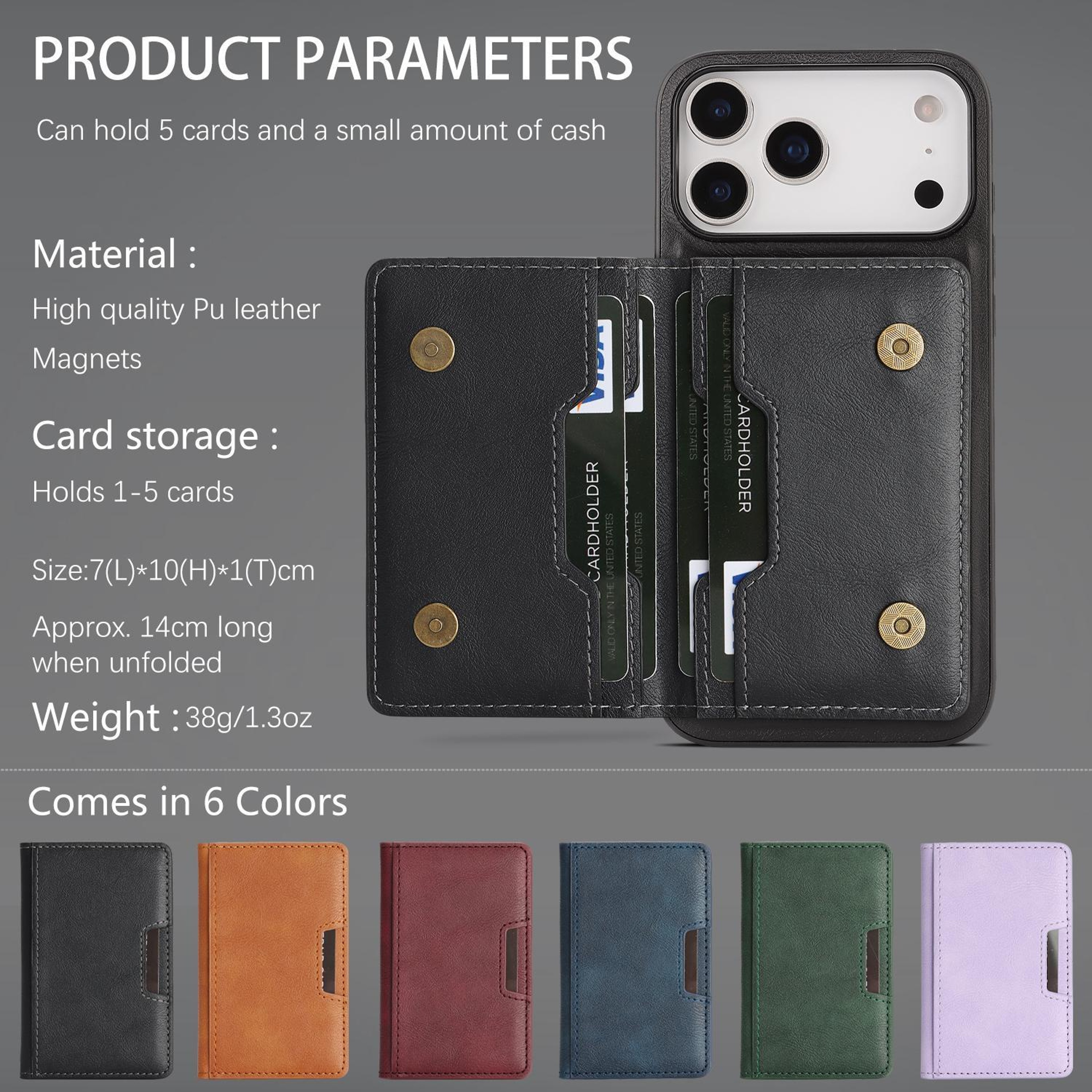 Kalebol IPhone 18 Pro Max MagSafe Wallet Case With Detachable Card Holder And Stand 7