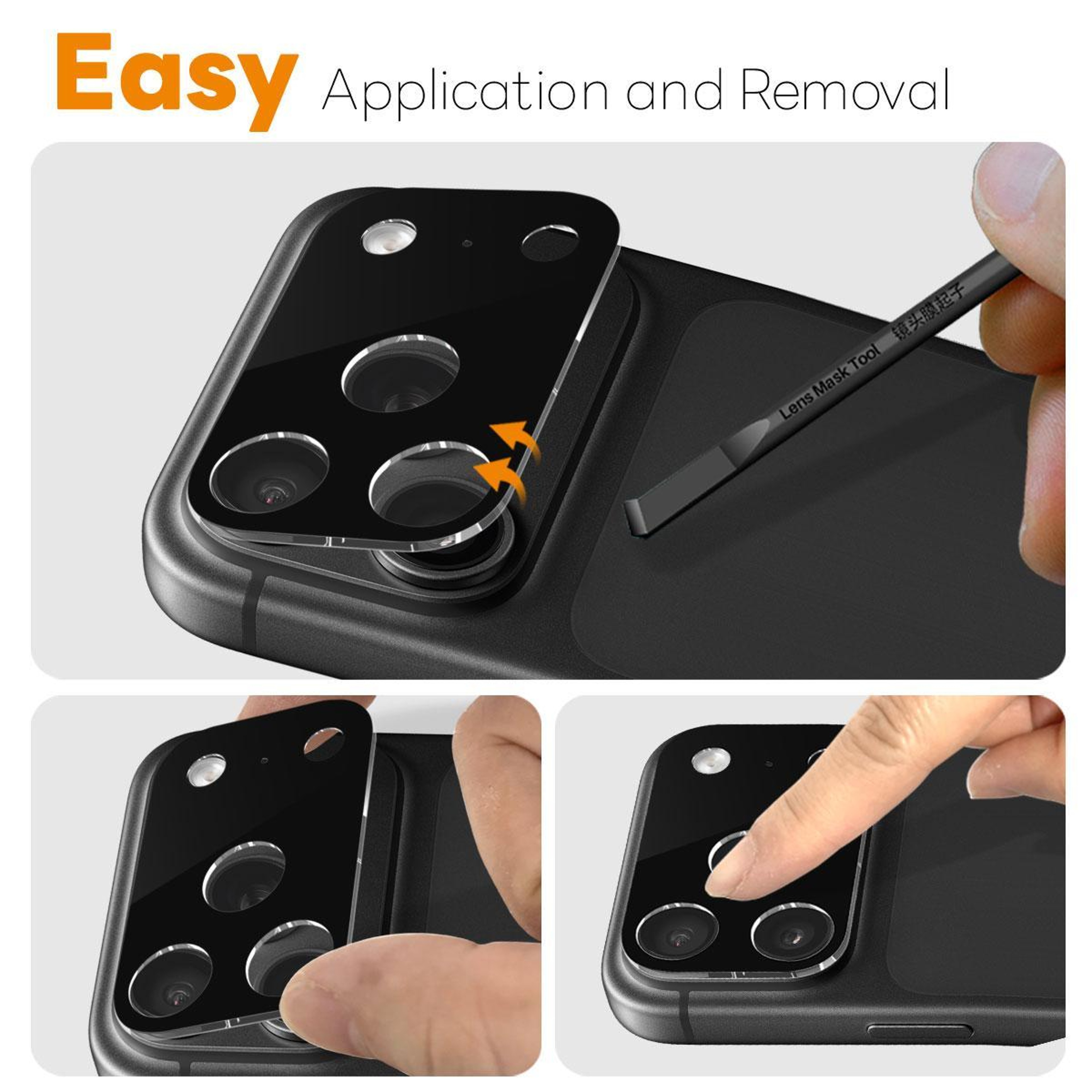iPhone 18 Pro Max Camera Lens Protector  9H Tempered Glass Black – view 4