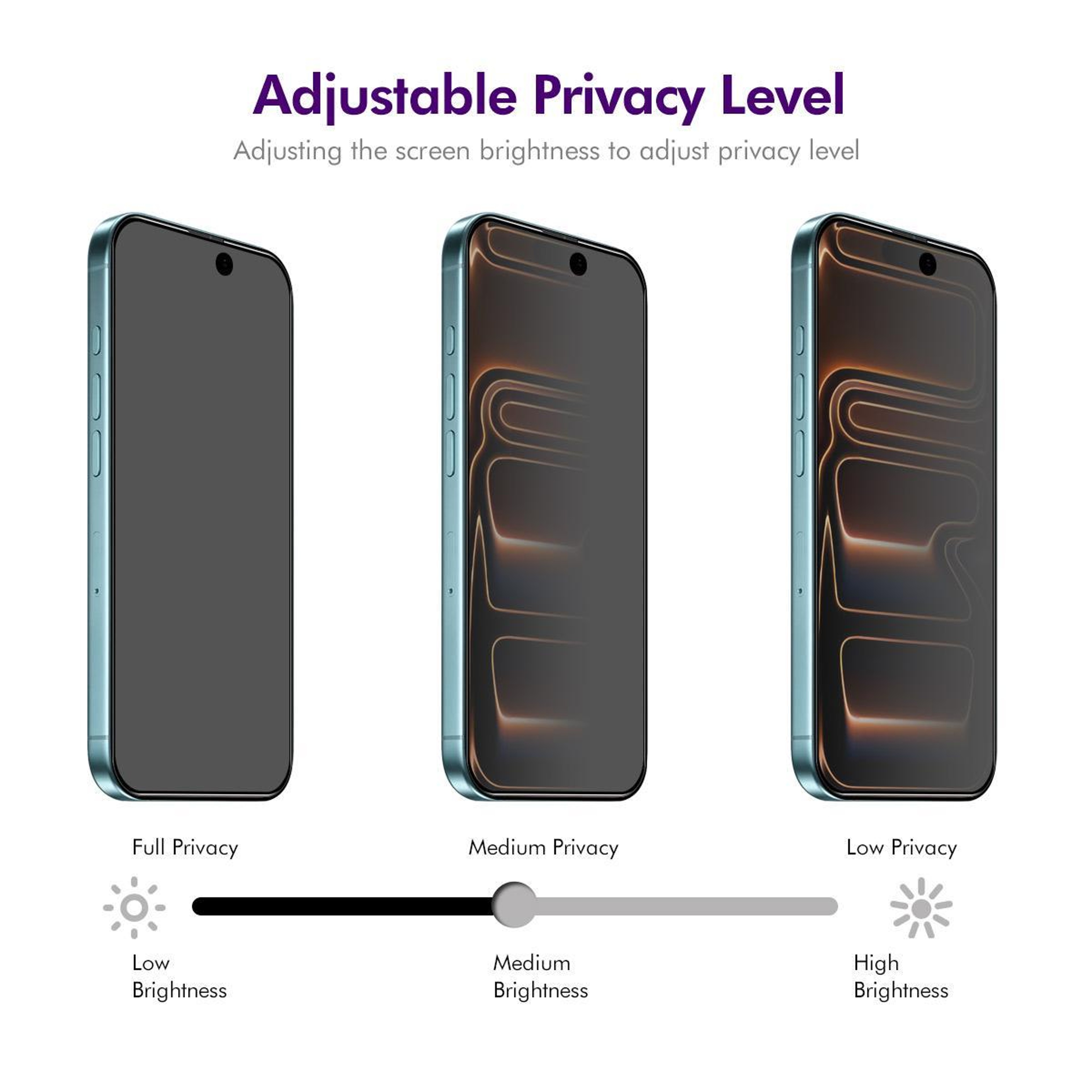 iPhone 18 Pro Max Privacy Tempered Glass Screen Protector 28 Degree Full Screen – view 3