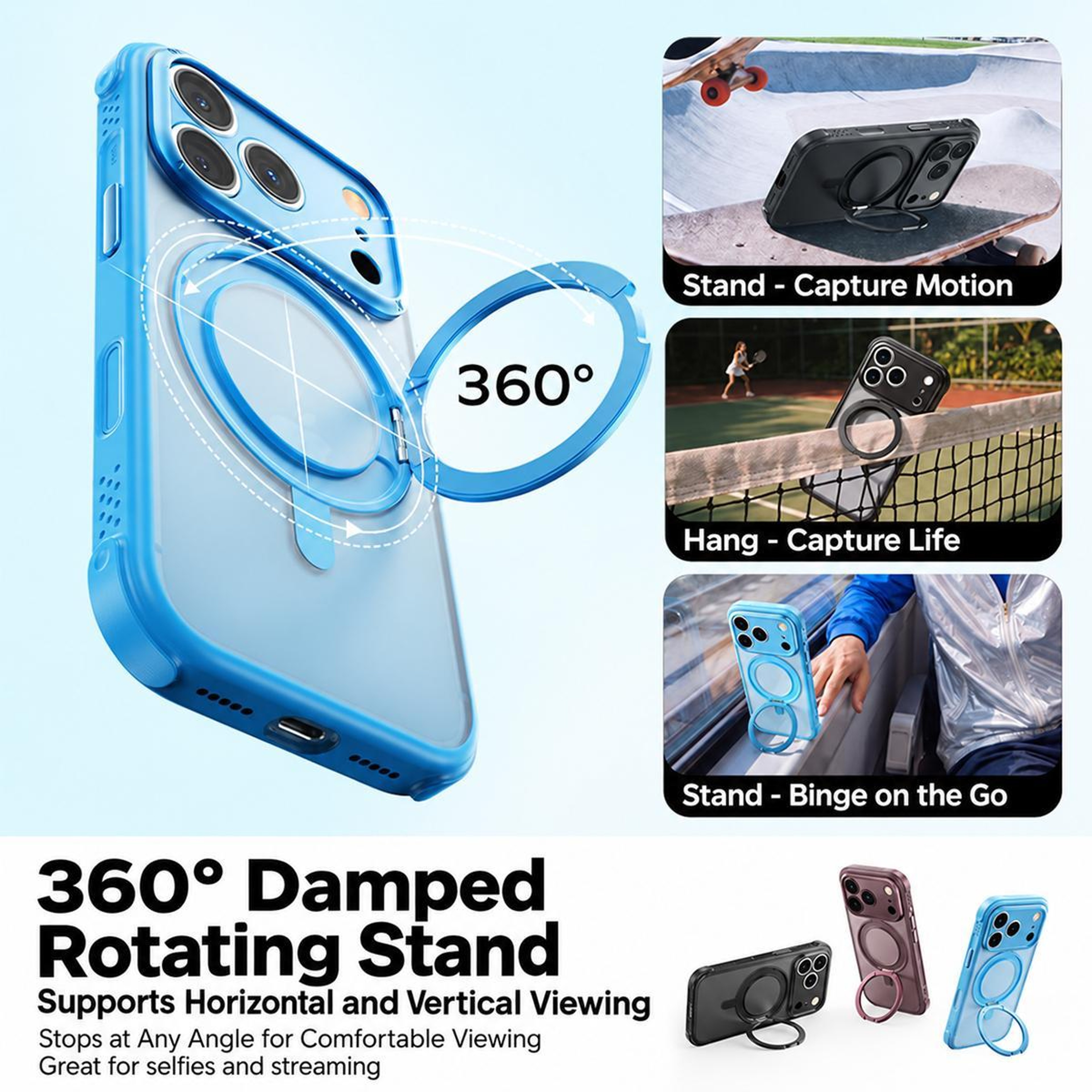 IPhone 18 Pro Max Magnetic Case With 360 Rotating Stand 7