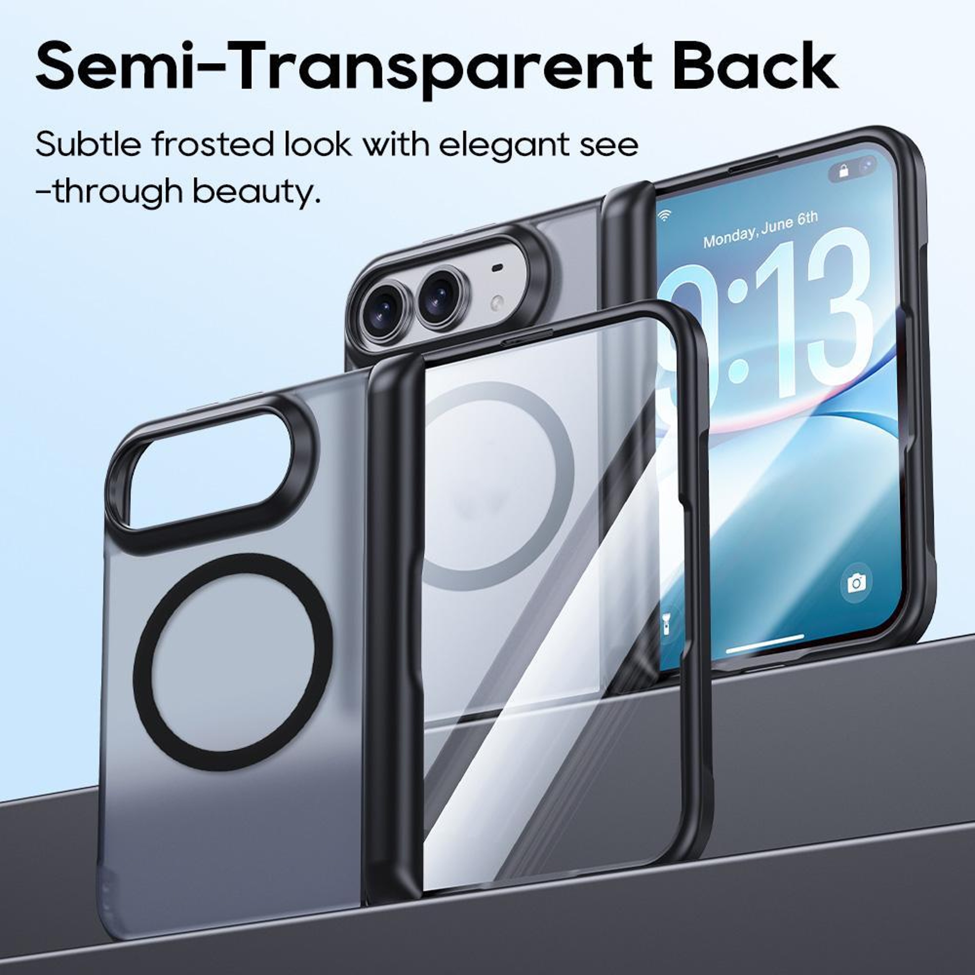 IPhone Duo Translucent Frosted Magnetic Phone Case With DualLayer Protection 7
