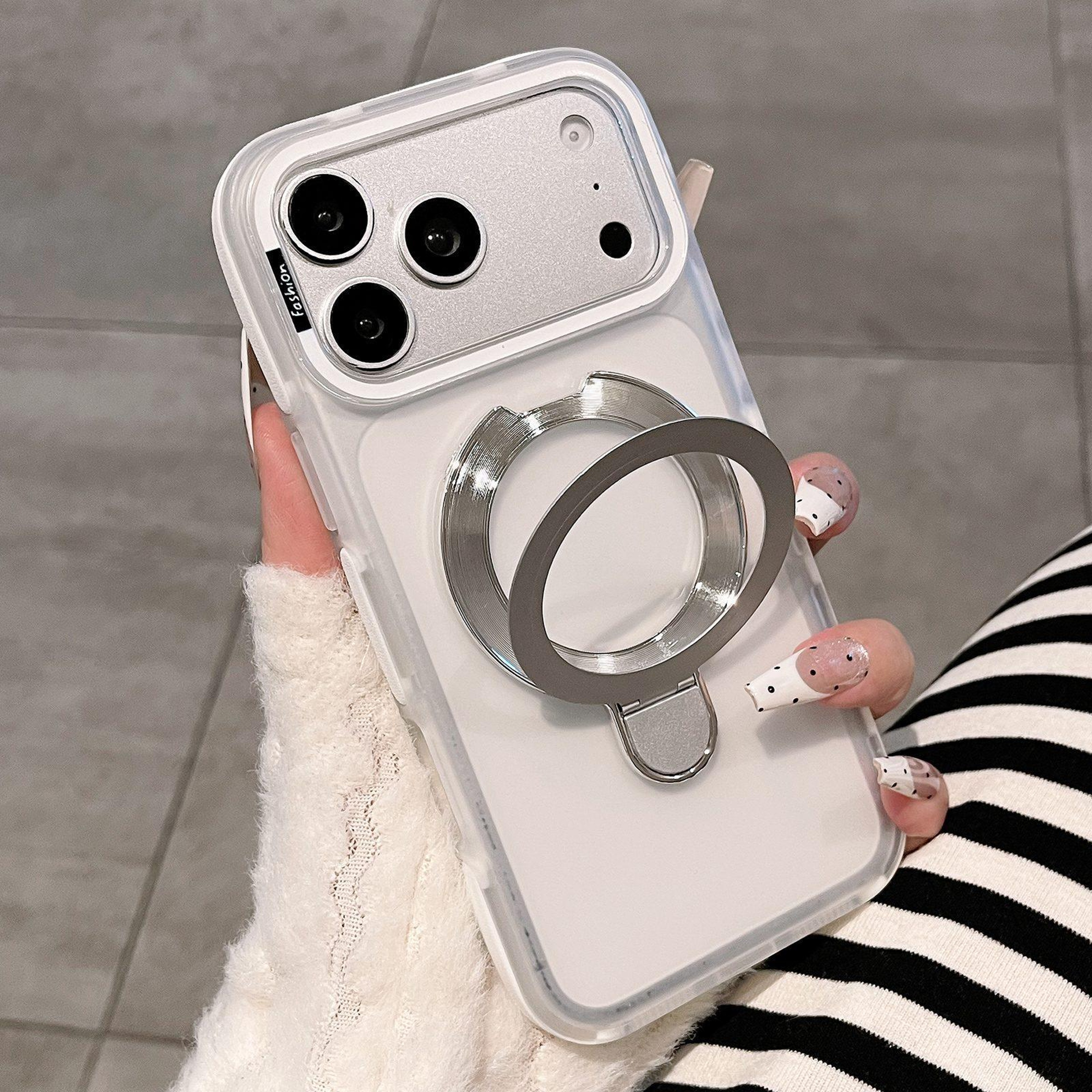 IPhone 18 Pro Max Translucent Matte Phone Case With Folding Stand 0