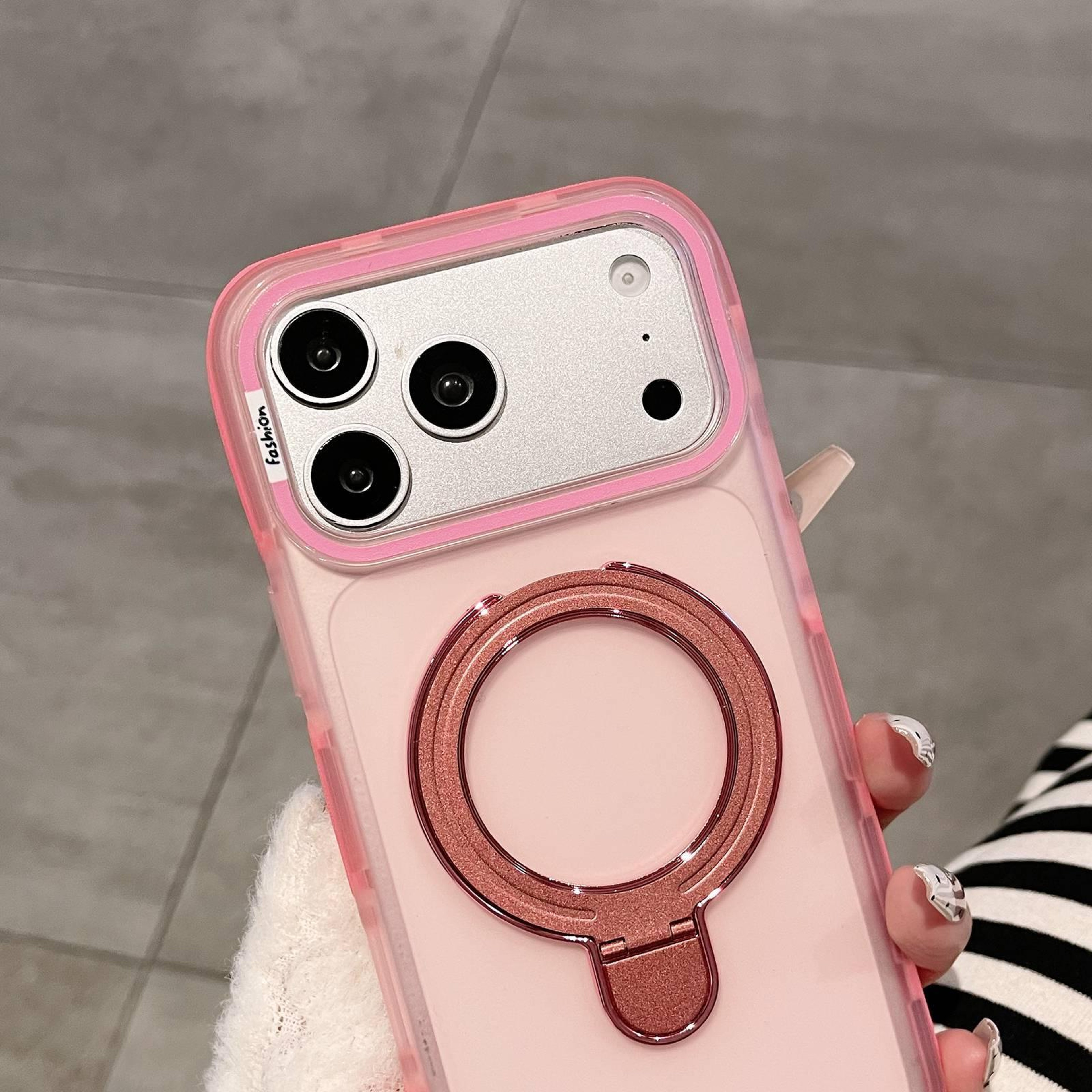 IPhone 18 Pro Max Translucent Matte Phone Case With Folding Stand 2
