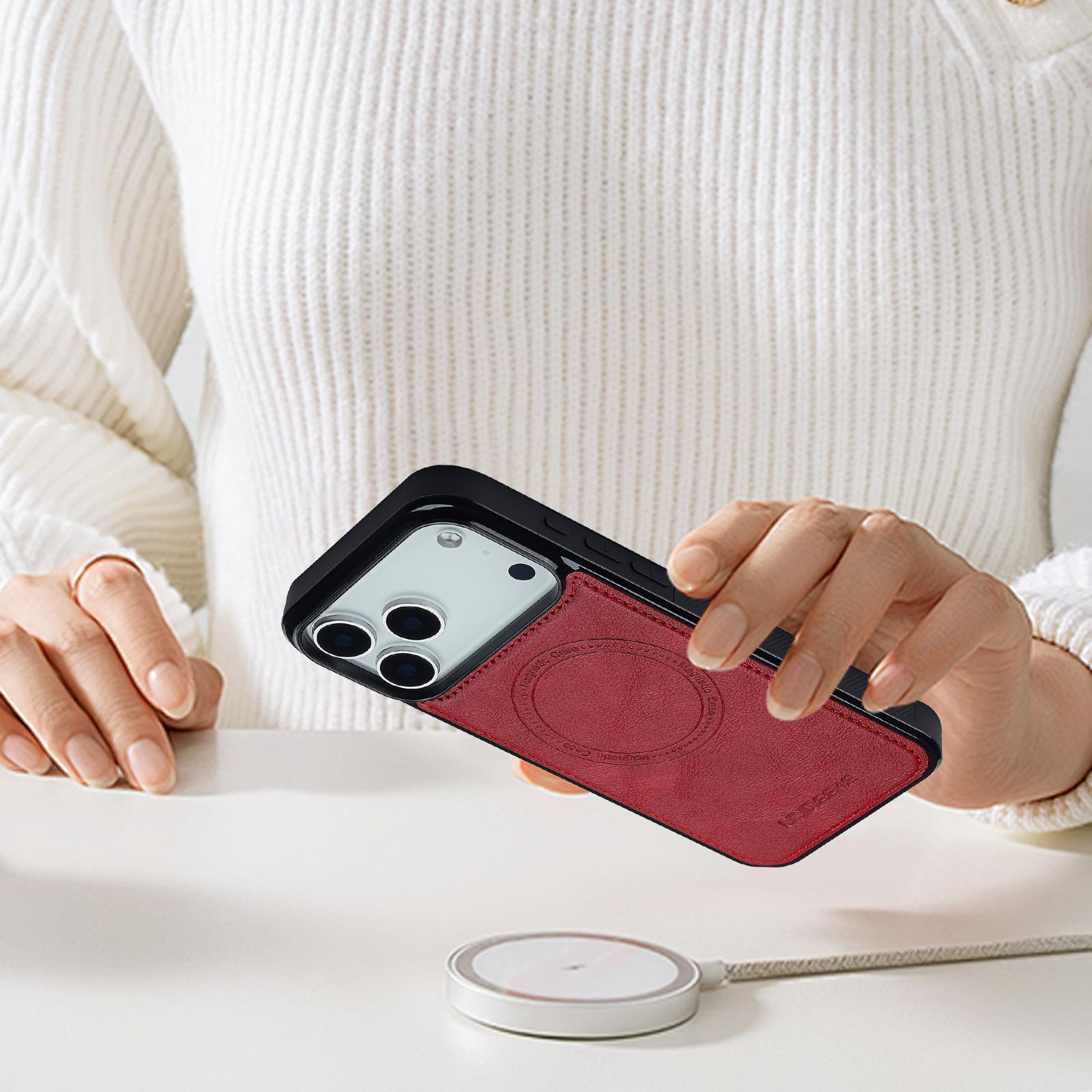 IPhone 18 Pro Max MagSafe PU Leather Phone Case 6