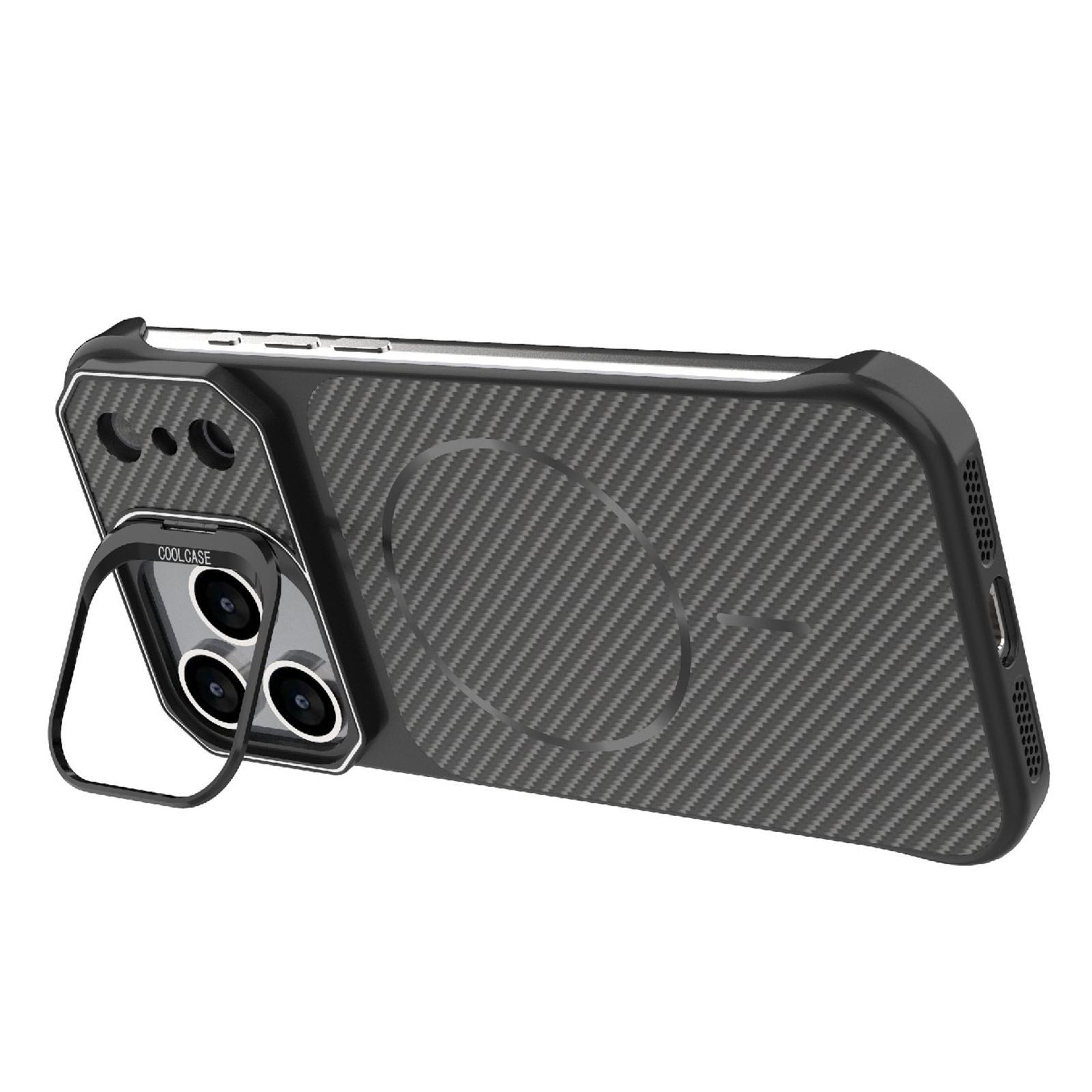 Frameless IPhone 18 Pro Max Case With Magnetic Alignment And Hidden Kickstand 3
