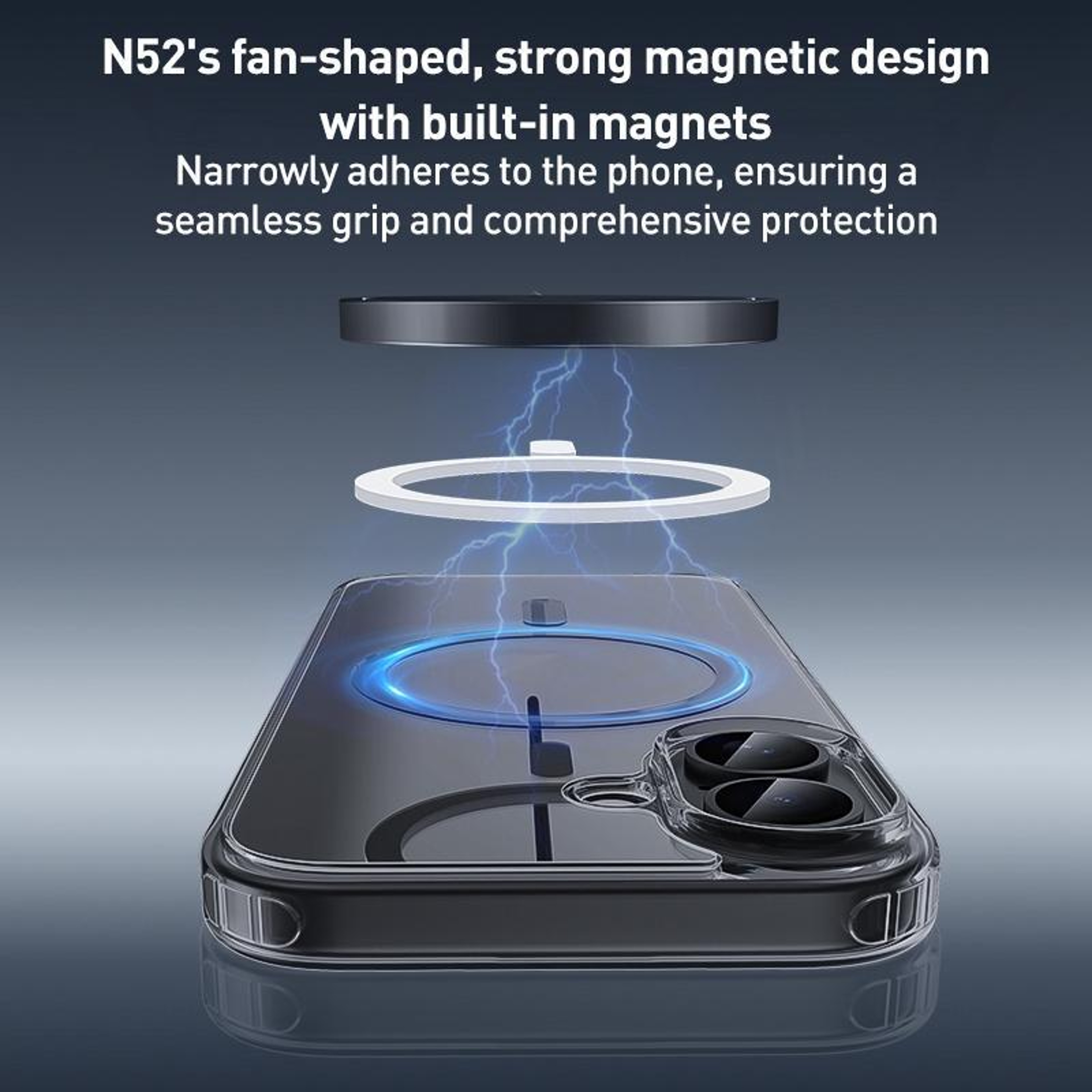 Clear Magnetic Hybrid Phone Case for iPhone 18 Pro Max with Metal Buttons – view 3