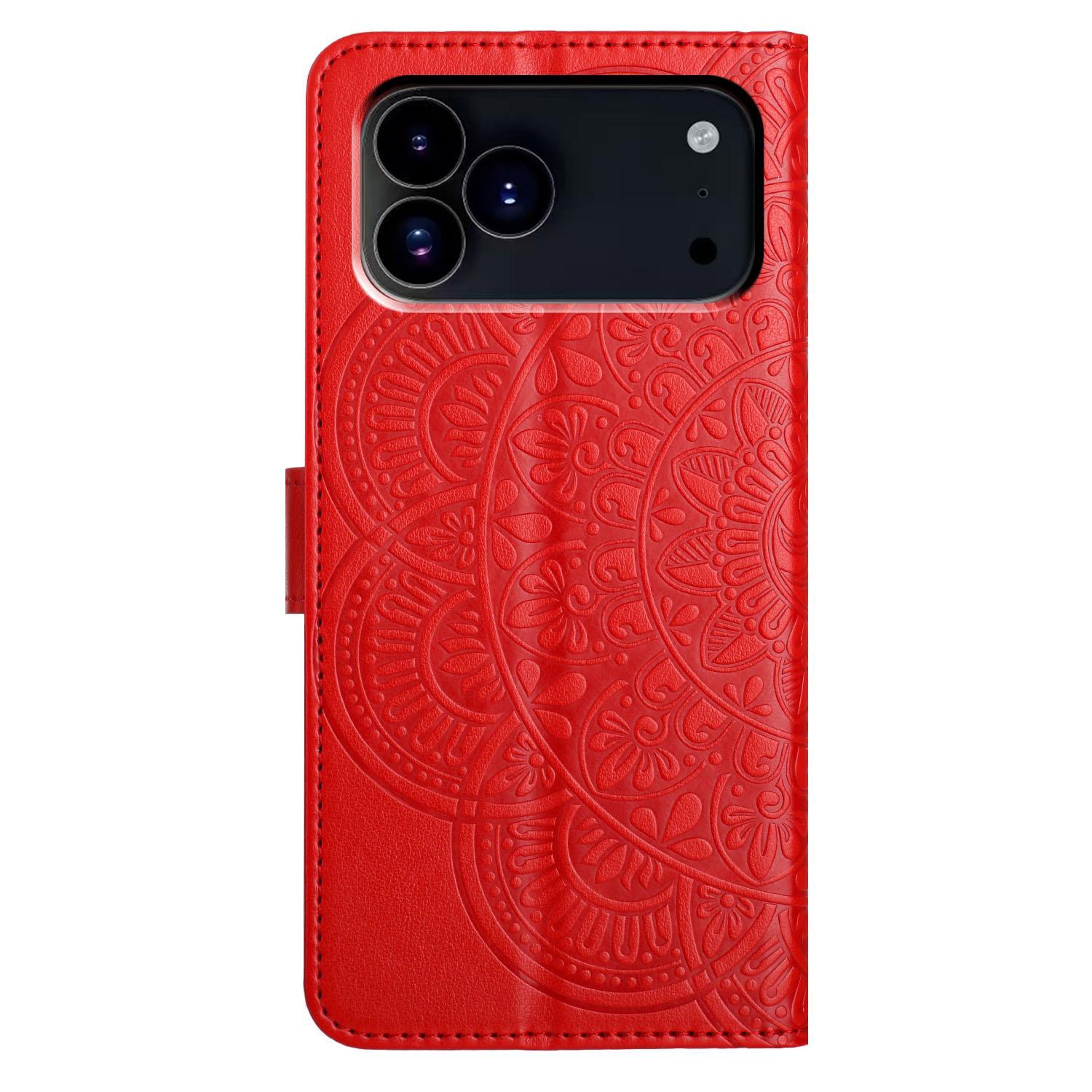 IPhone 18 Pro Flower Embossed PU And TPU Wallet Case With Card Slot And Stand 2