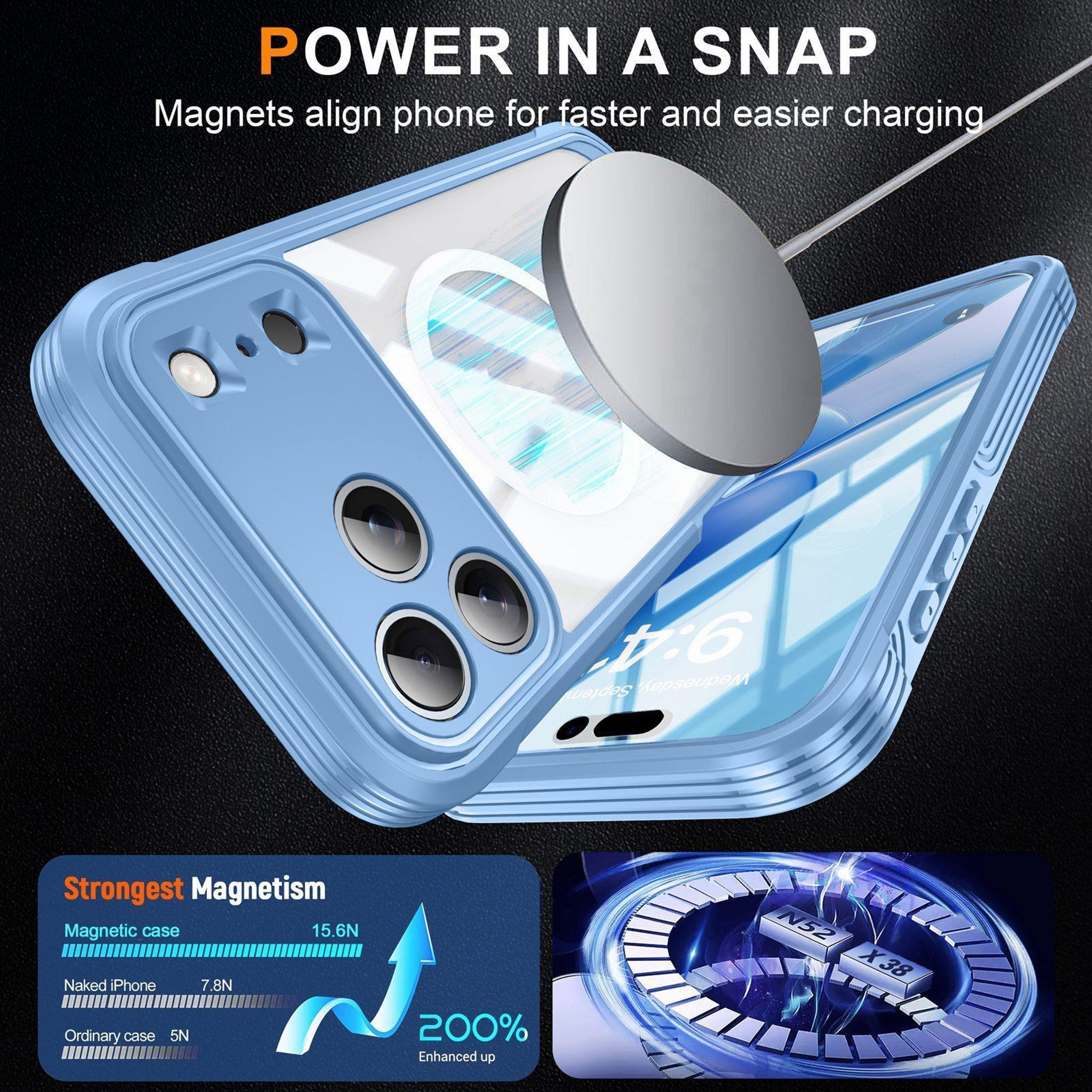 IPhone 18 Pro Rugged Magnetic Wireless Charging Case With Screen Protector 4