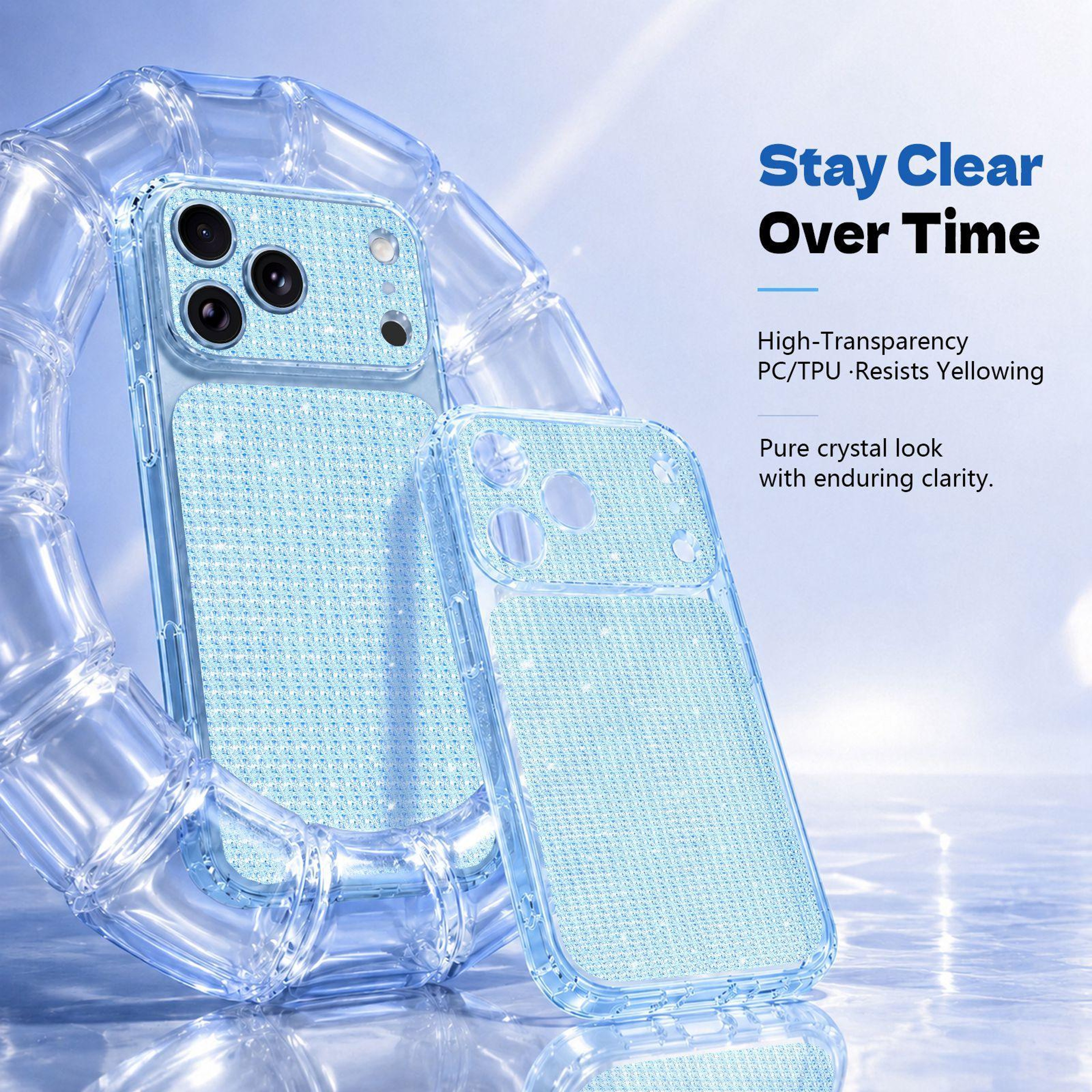 IPhone 18 Pro Sparkling Rhinestone Airbag Protective Case 3