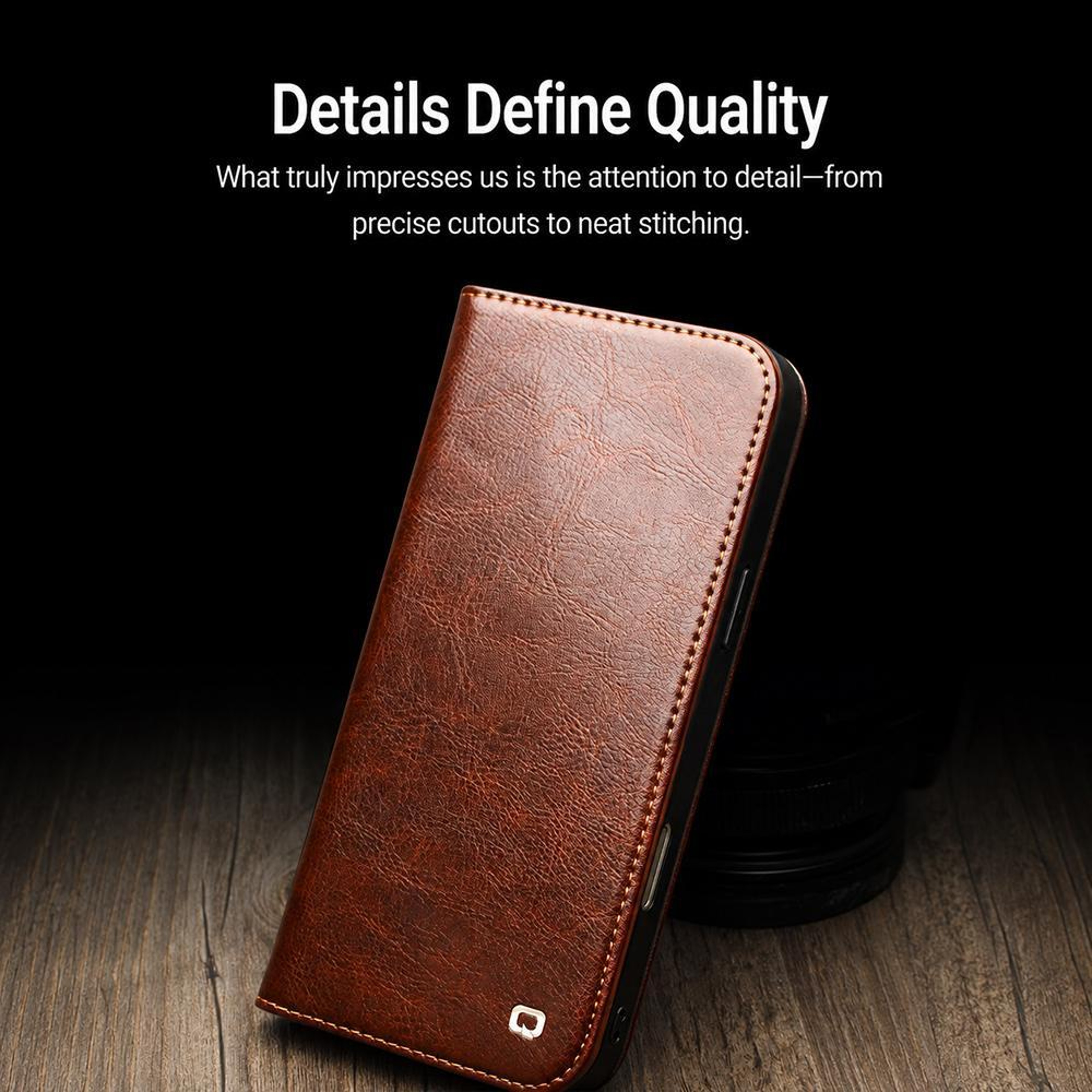 Genuine Leather Wallet Case For IPhone 18 Pro Max With Card Slots And Kickstand 4