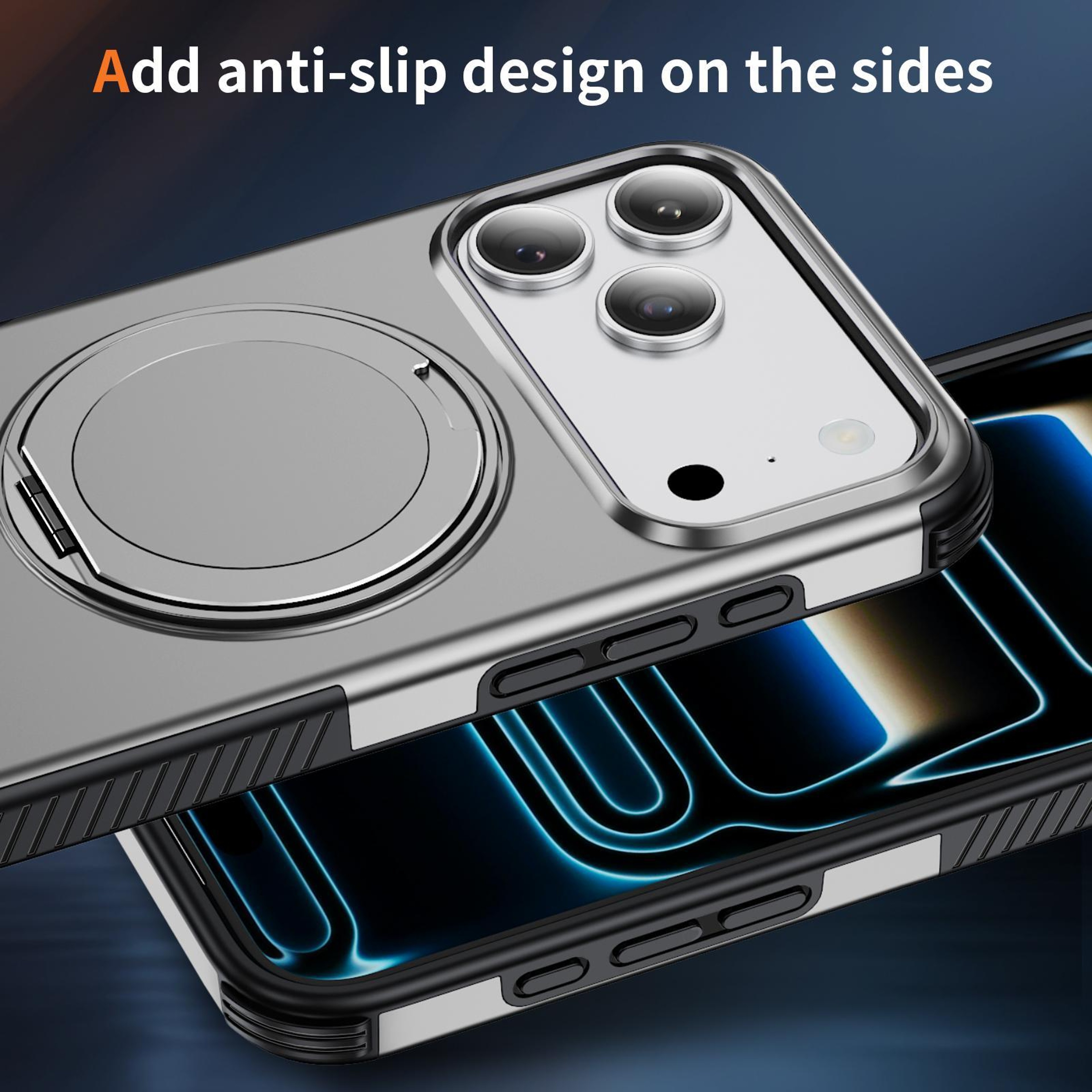 18 Pro Max Magnetic 360 Rotating Holder Phone Case 1
