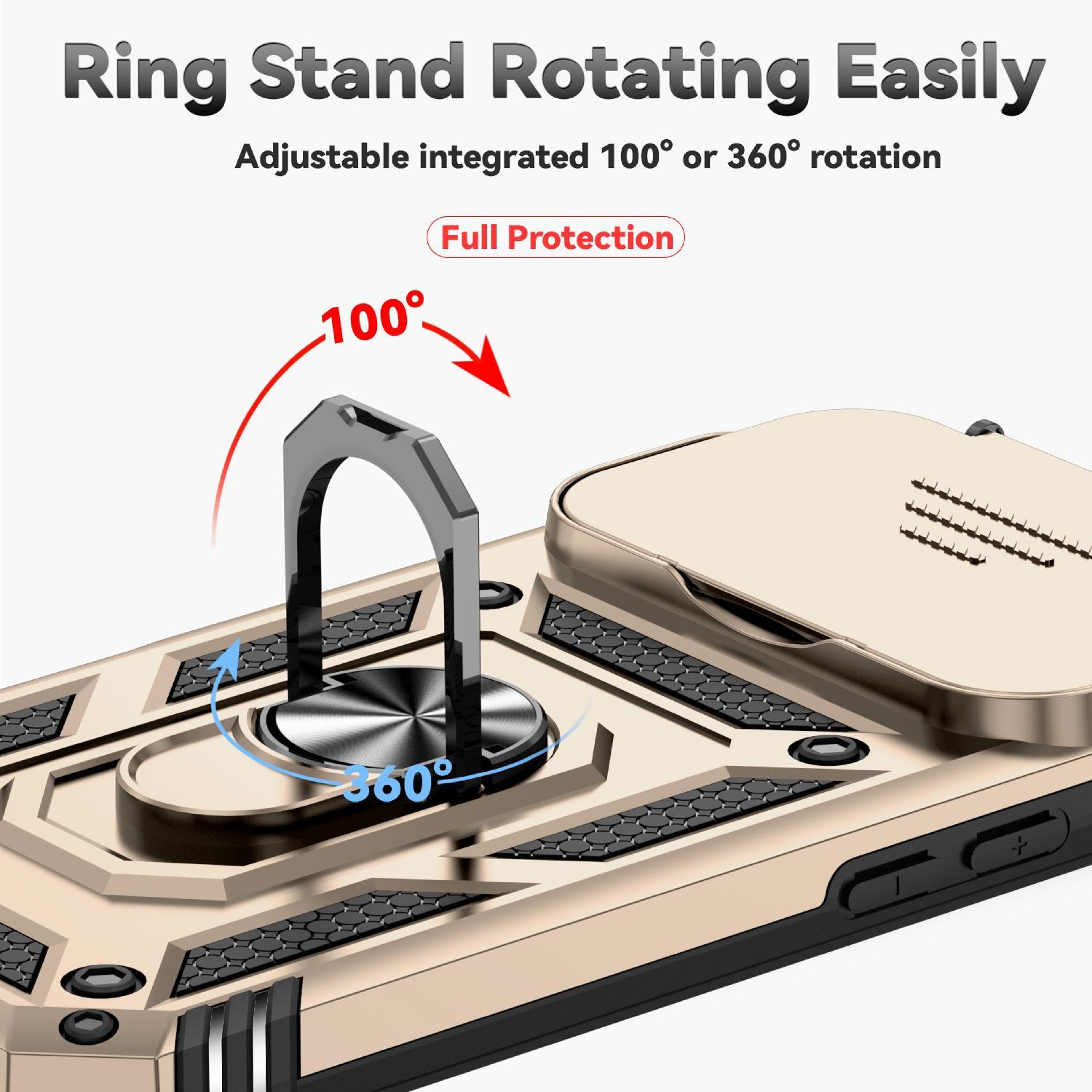 Magnetic IPhone 18 Pro Max Case With Sliding Camera Cover And Ring Kickstand 6