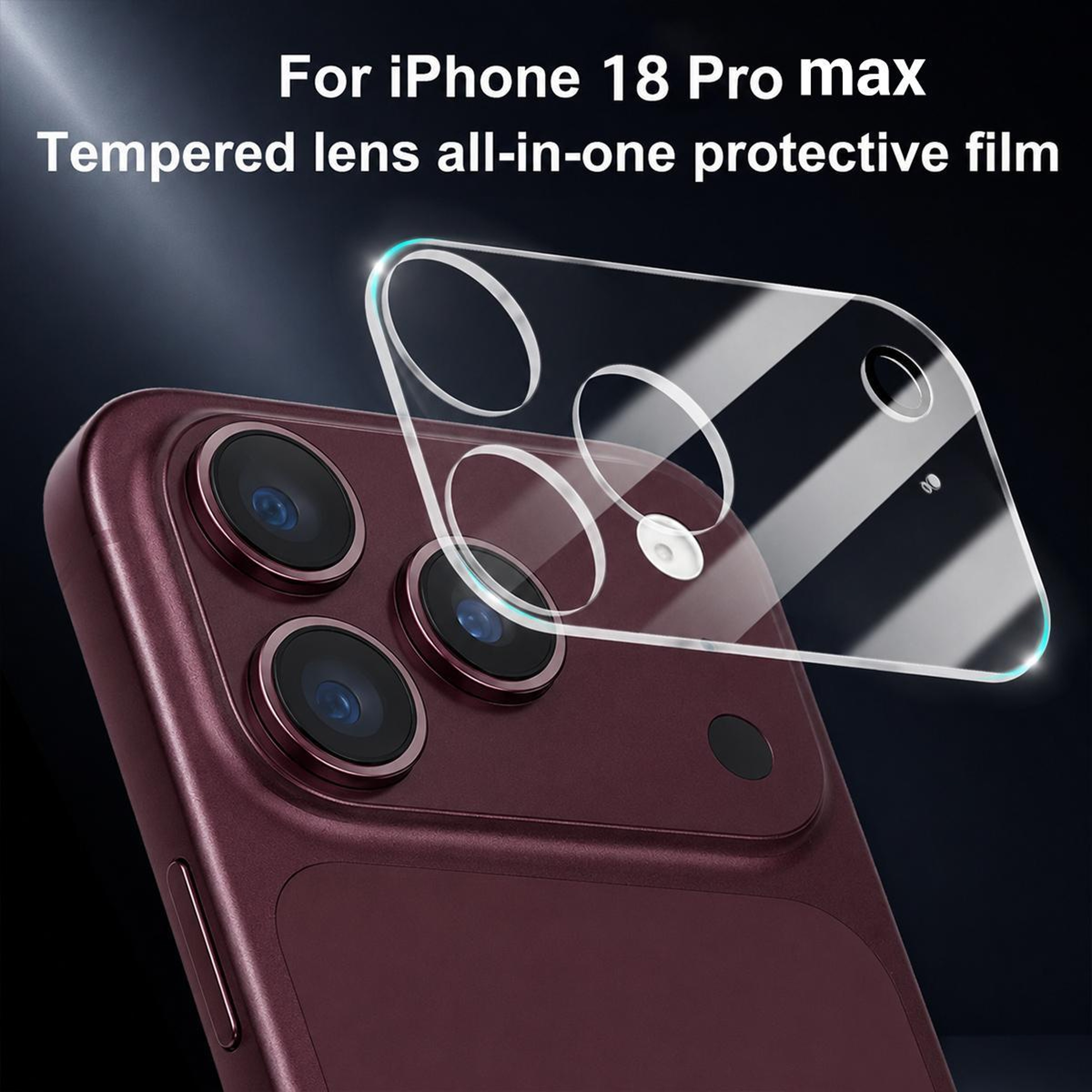 iPhone 18 Pro Transparent Tempered Glass Camera Lens Protector – view 2