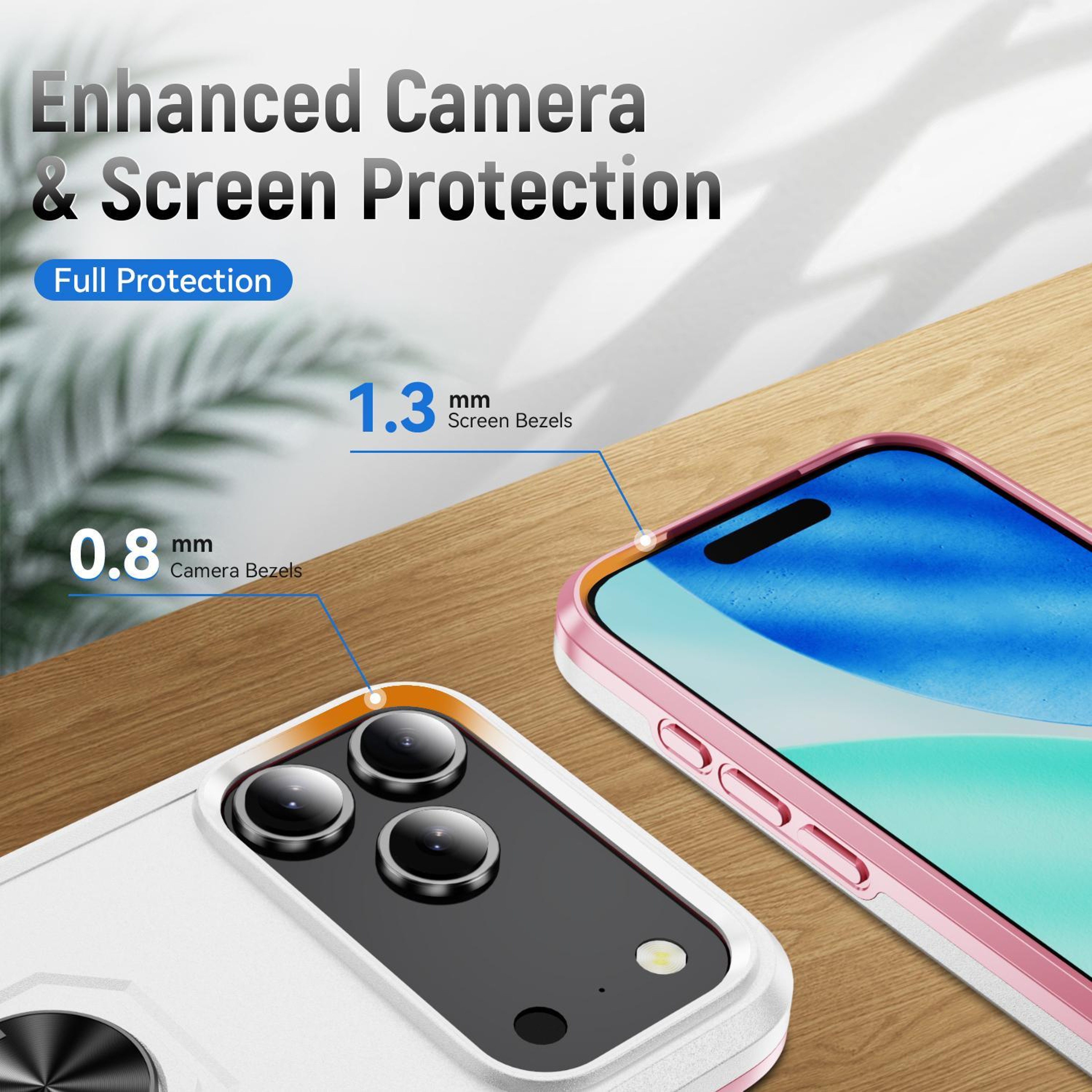IPhone 18 Pro Max Heavy Duty PC TPU Case With Hidden Ring Stand 2