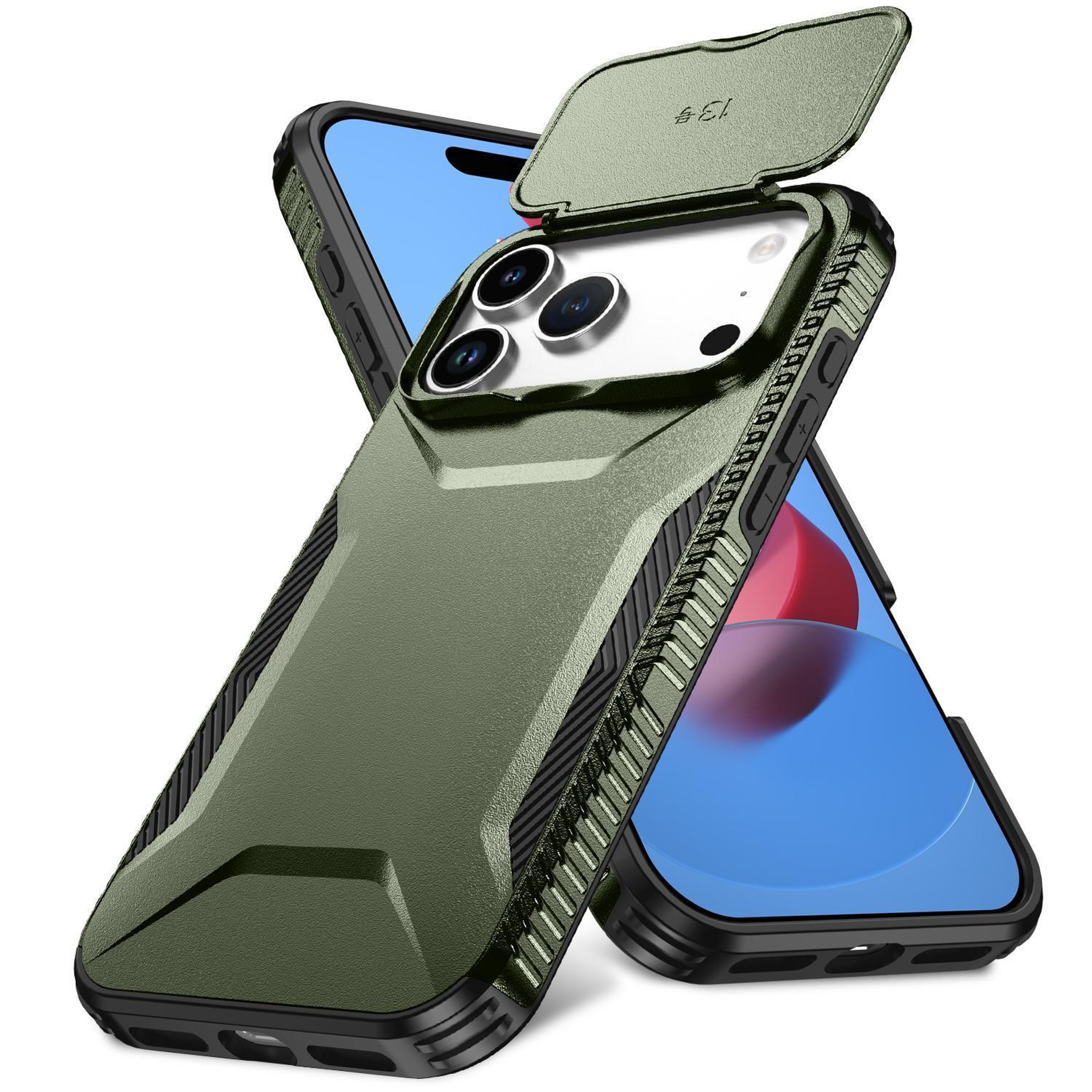 18 Pro Max Sliding Camera Cover Phone Case With TPU And PC Protection 1