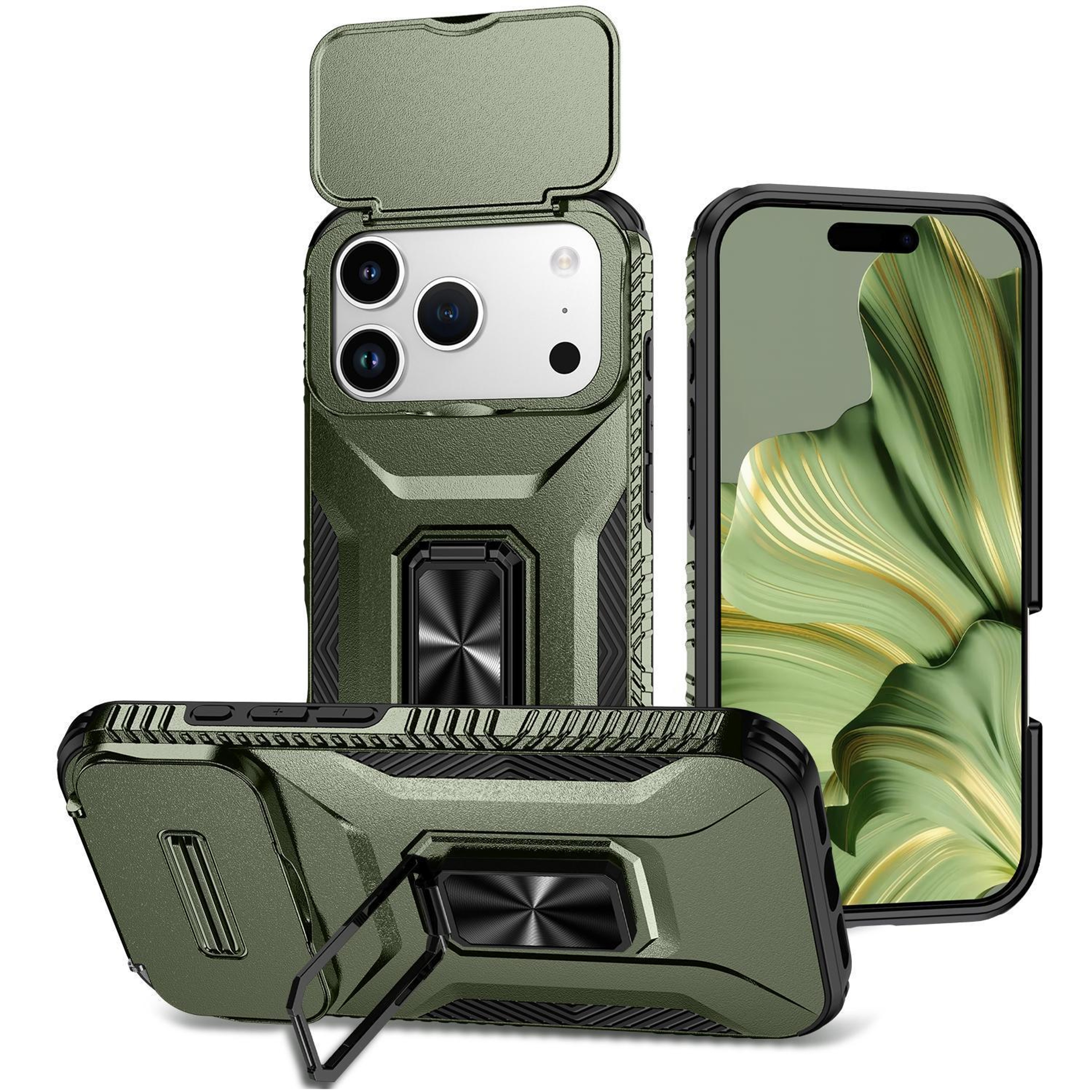18 Pro Sliding Camera Cover Phone Case With TPU And PC Protection 0