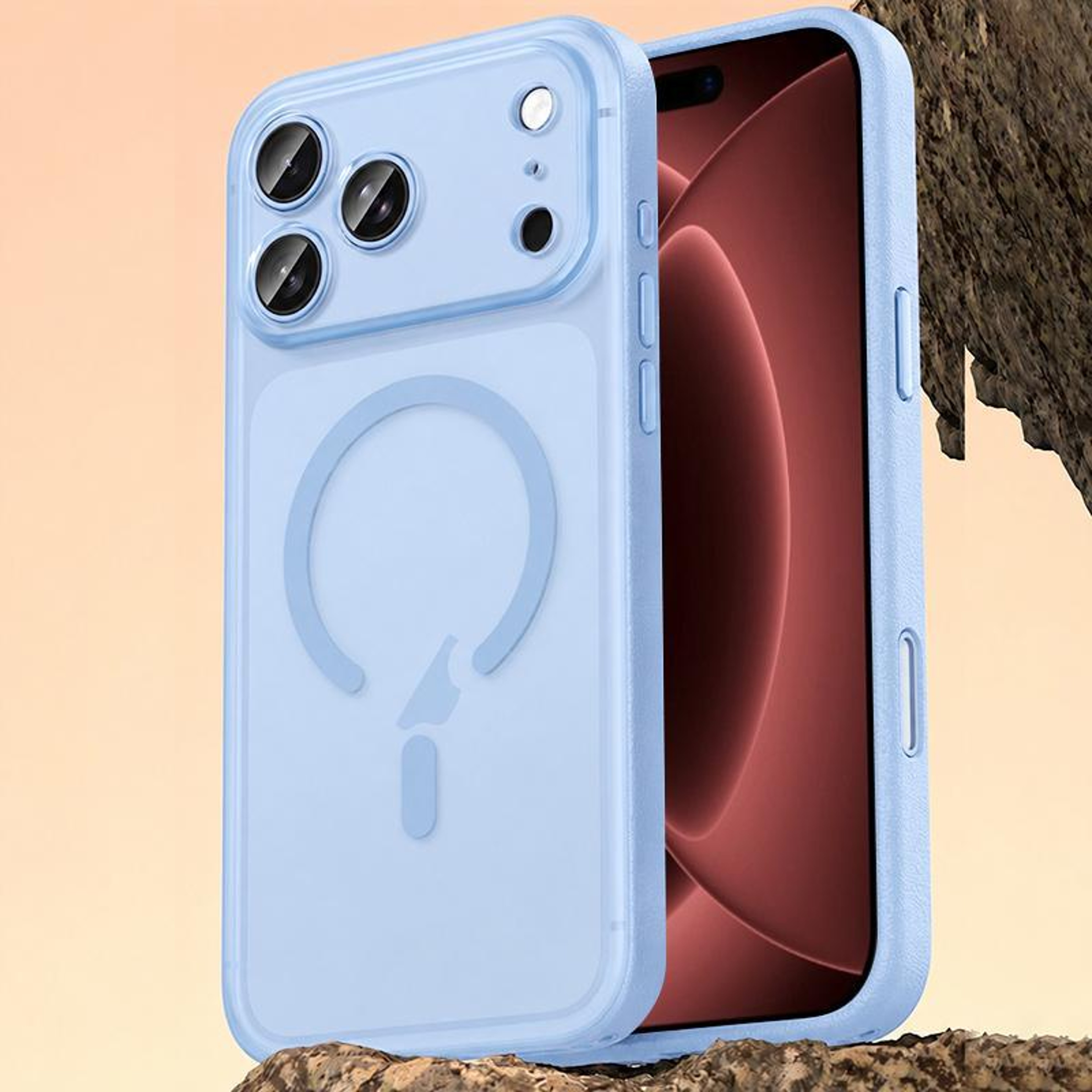 Magnetic Phone Case For 18 Pro With LeatherTextured Grip And Camera Button 0
