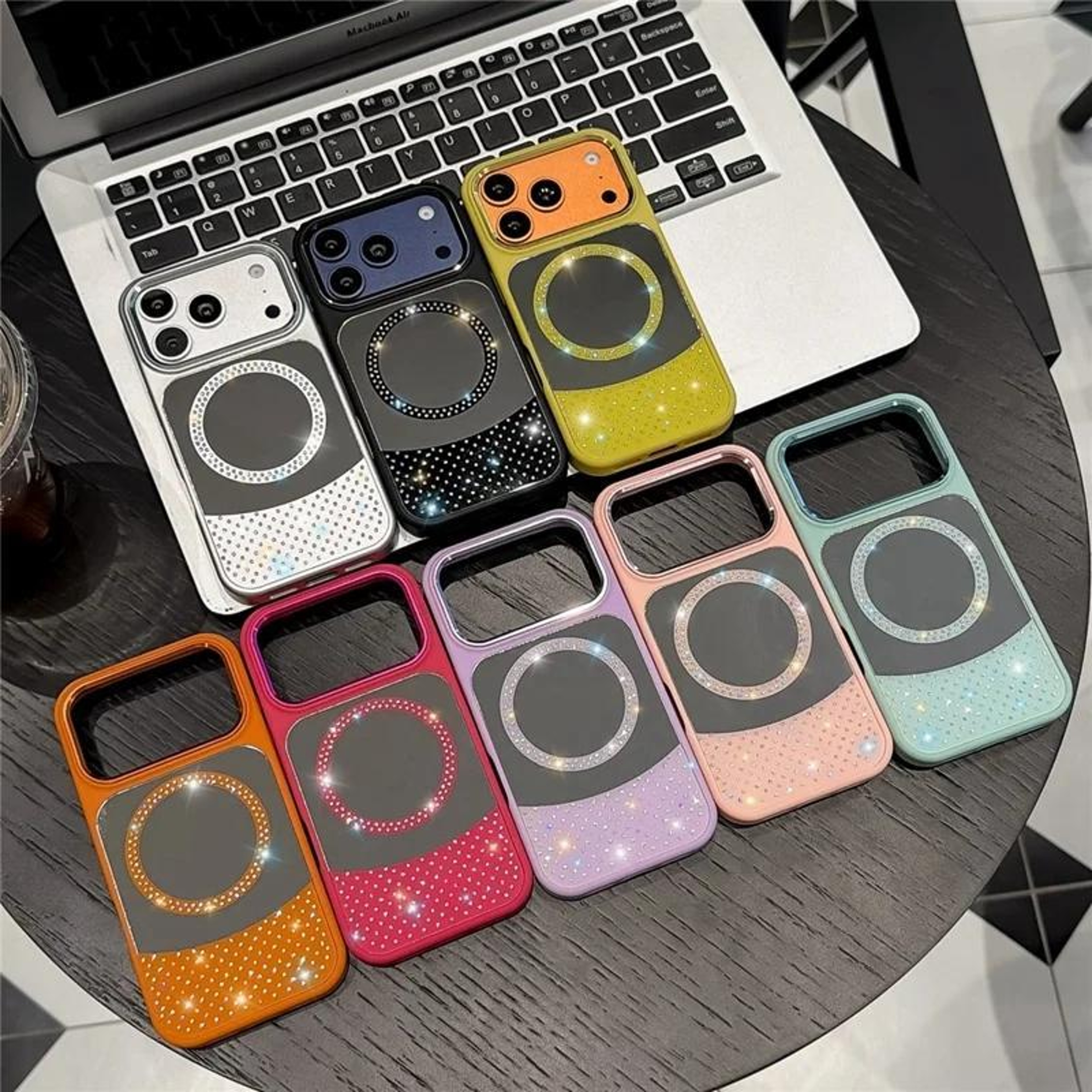 IPhone 18 Pro Crystal Mirror Rhinestone Magnetic Phone Case 3