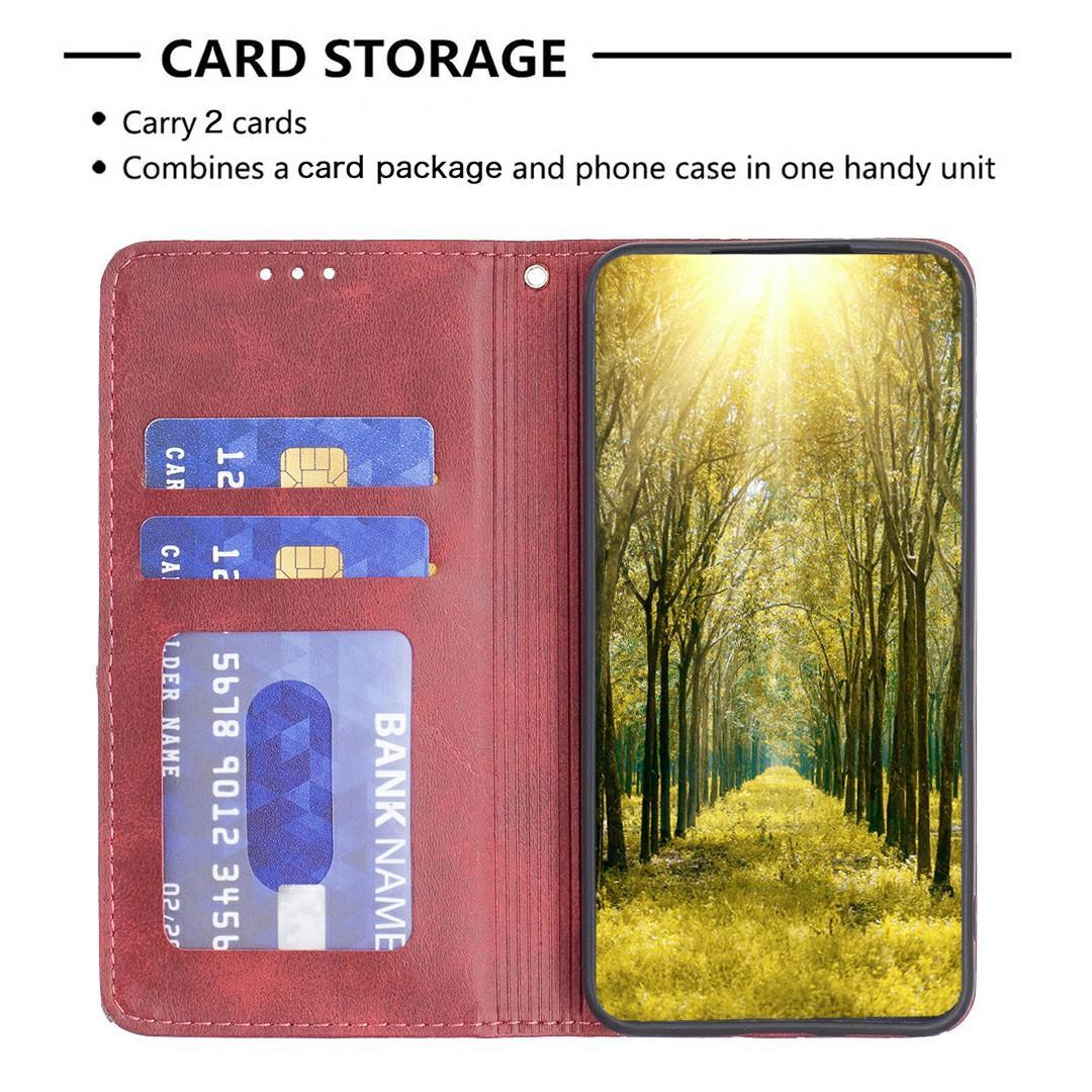 IPhone 18 Pro Max Magnetic PU Leather Case With Card Slots Stand And Rhombus Texture 3