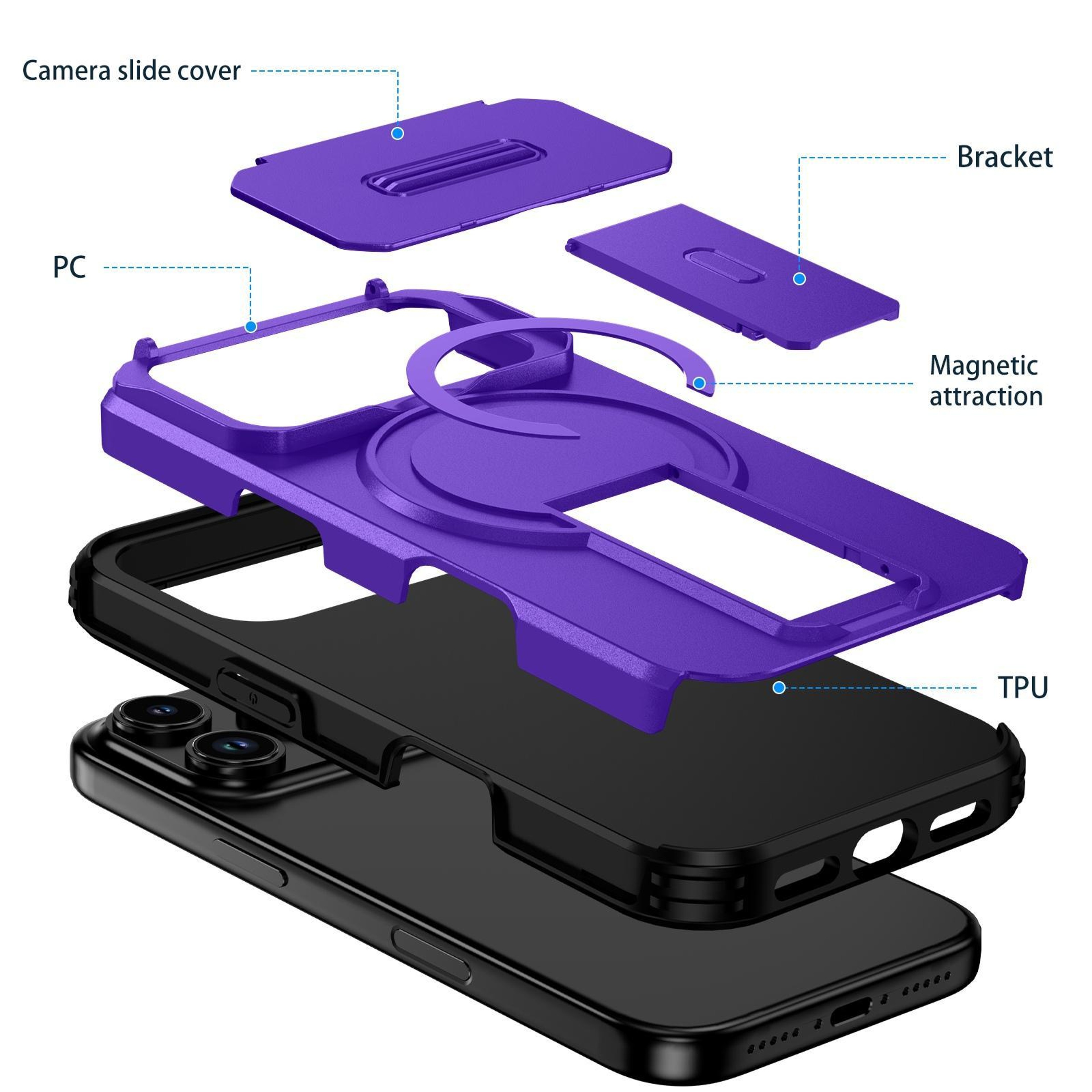 IPhone 18 Pro Max Magnetic Charging Phone Case With Sliding Camera Cover 8
