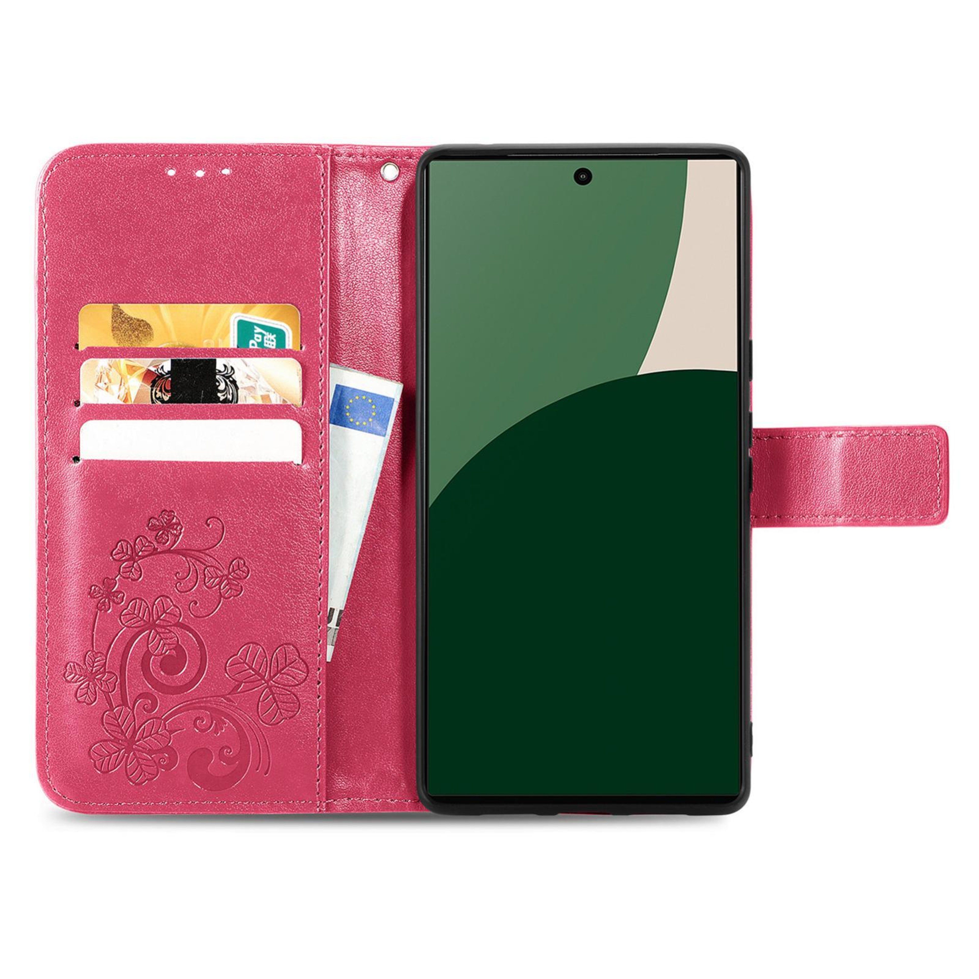 FourLeaf Clasp Embossed Wallet Case For IPhone 18 Pro 2