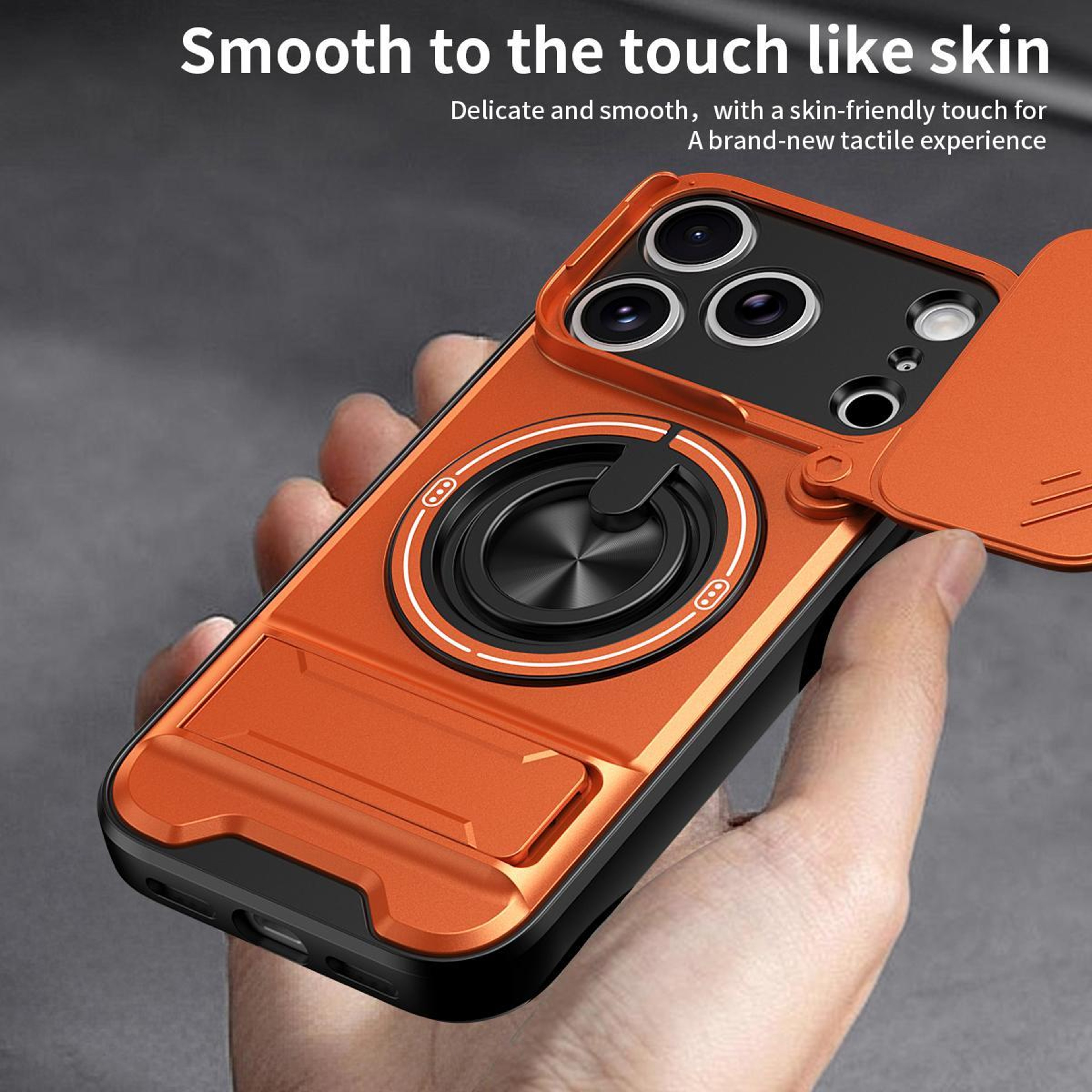 IPhone 18 Pro Magnetic Shockproof Case With Sliding Lens Cover And Stand 12