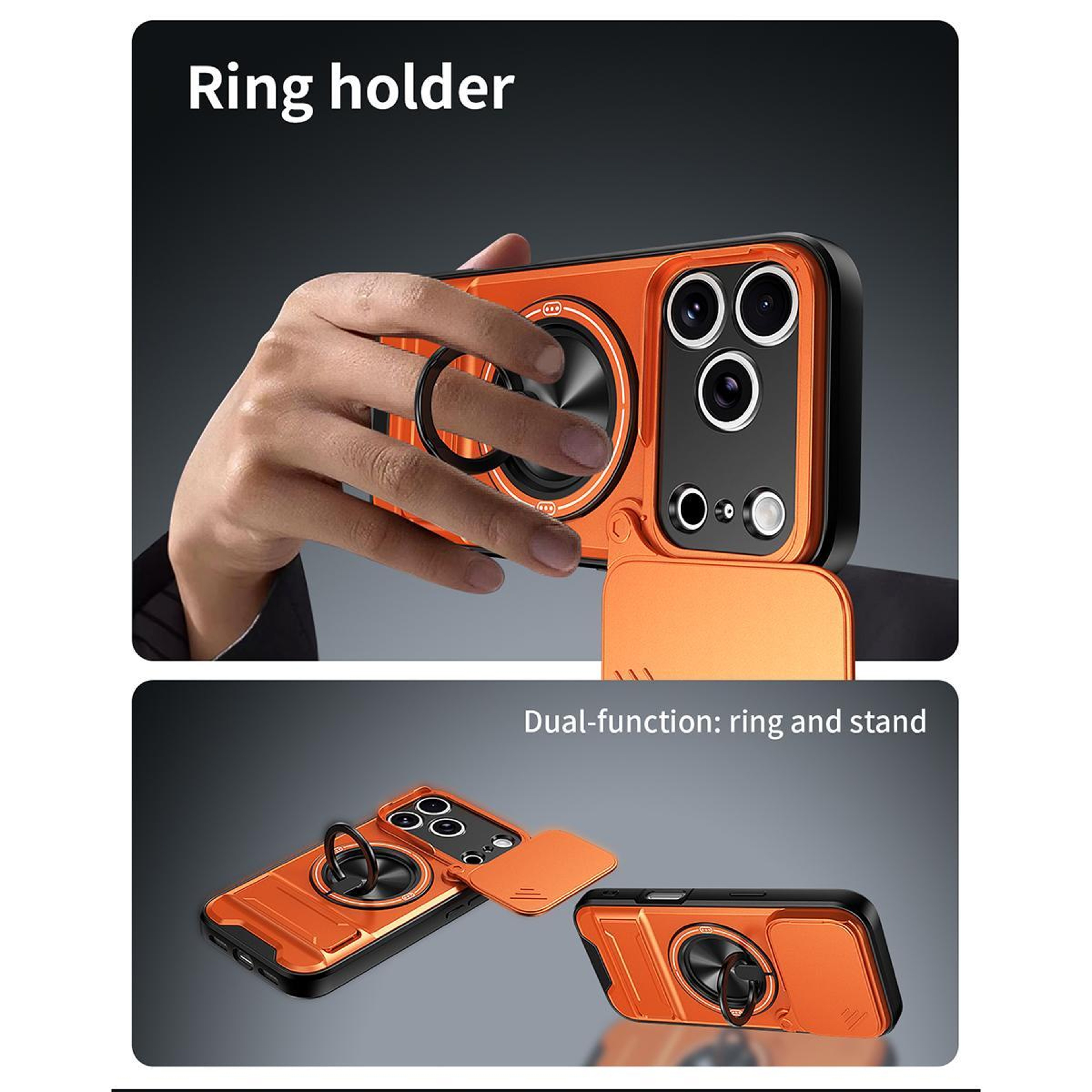 IPhone 18 Pro Max Magnetic Phone Case With Sliding Lens Cover And Stand 9