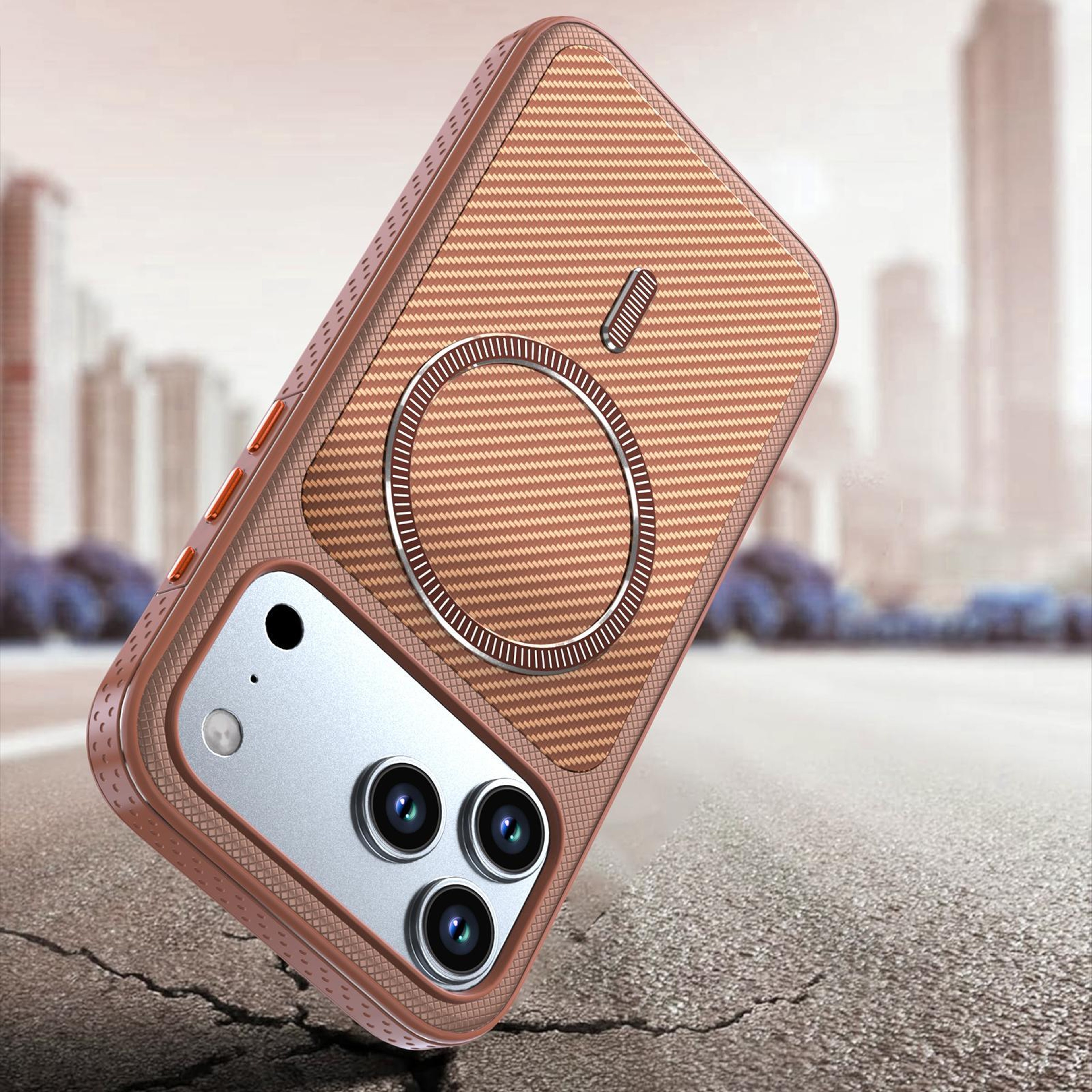 Carbon Fiber Texture Magnetic Phone Case For 18 Pro Max 3