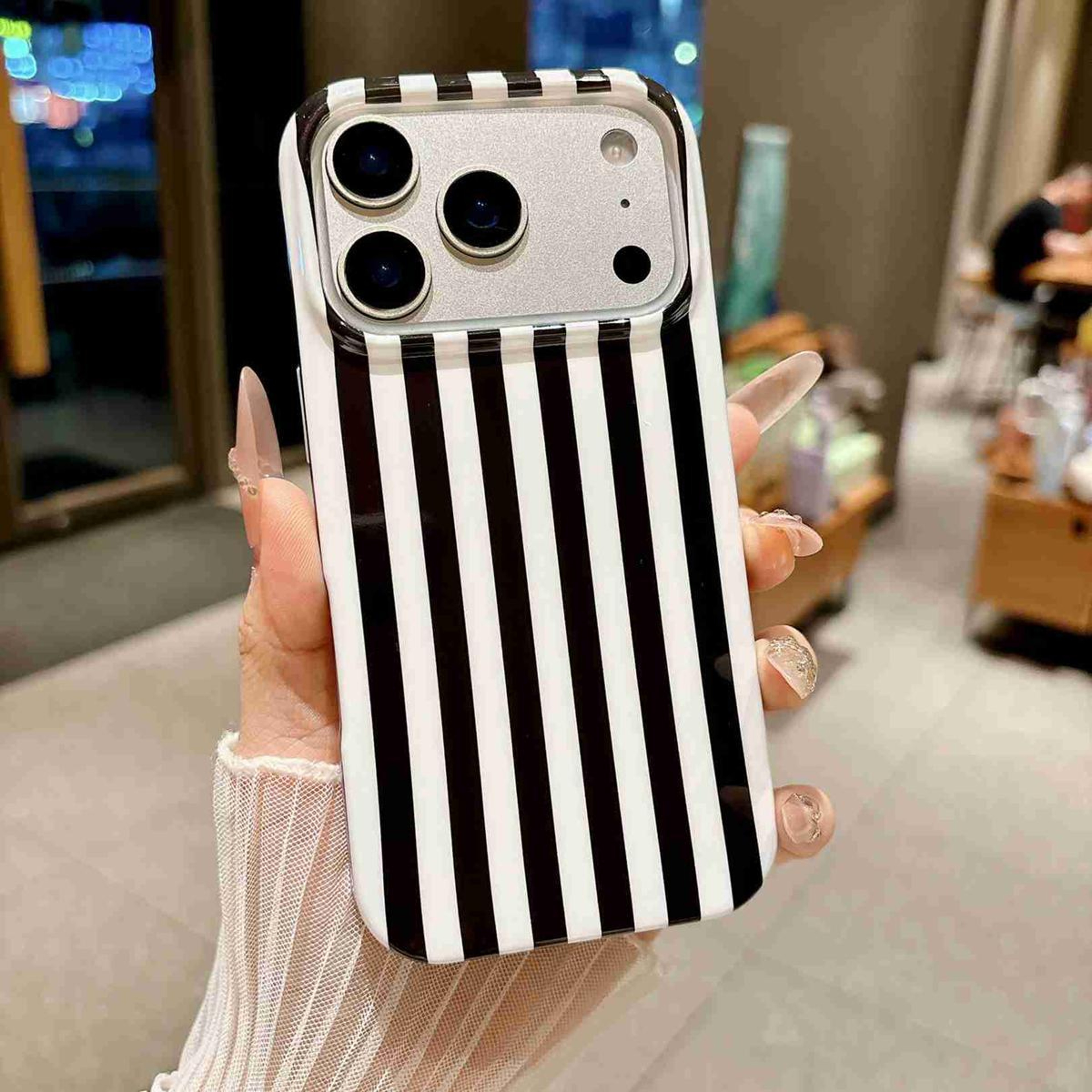 IPhone 18 Pro Max Full Coverage TPU Case With IMD Printed Vertical Stripes 6