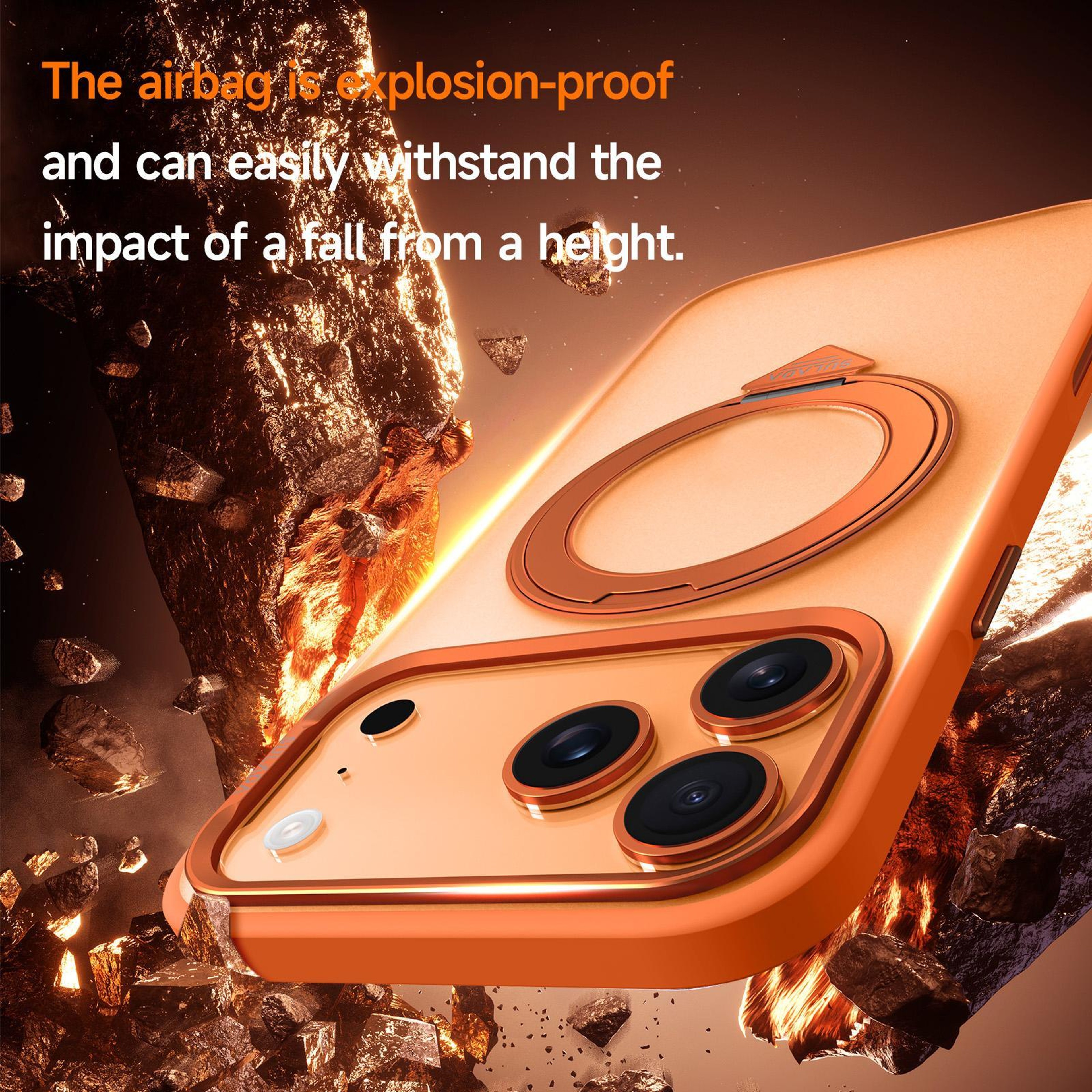 IPhone 18 Pro Frosted Magnetic Case With 360 Degree Rotating Stand 7