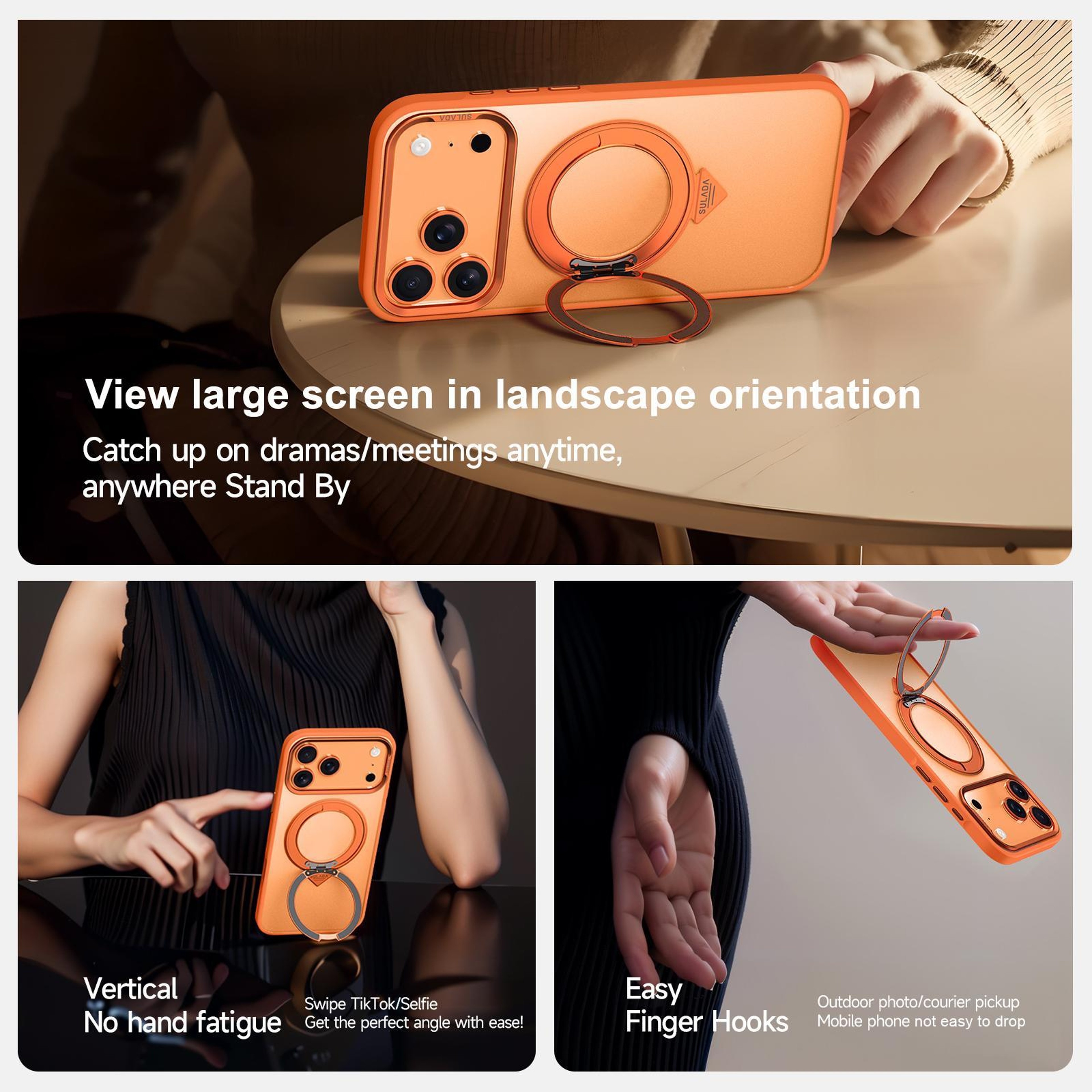 IPhone 18 Pro Max Magnetic Case With 360 Degree Rotating Stand 4