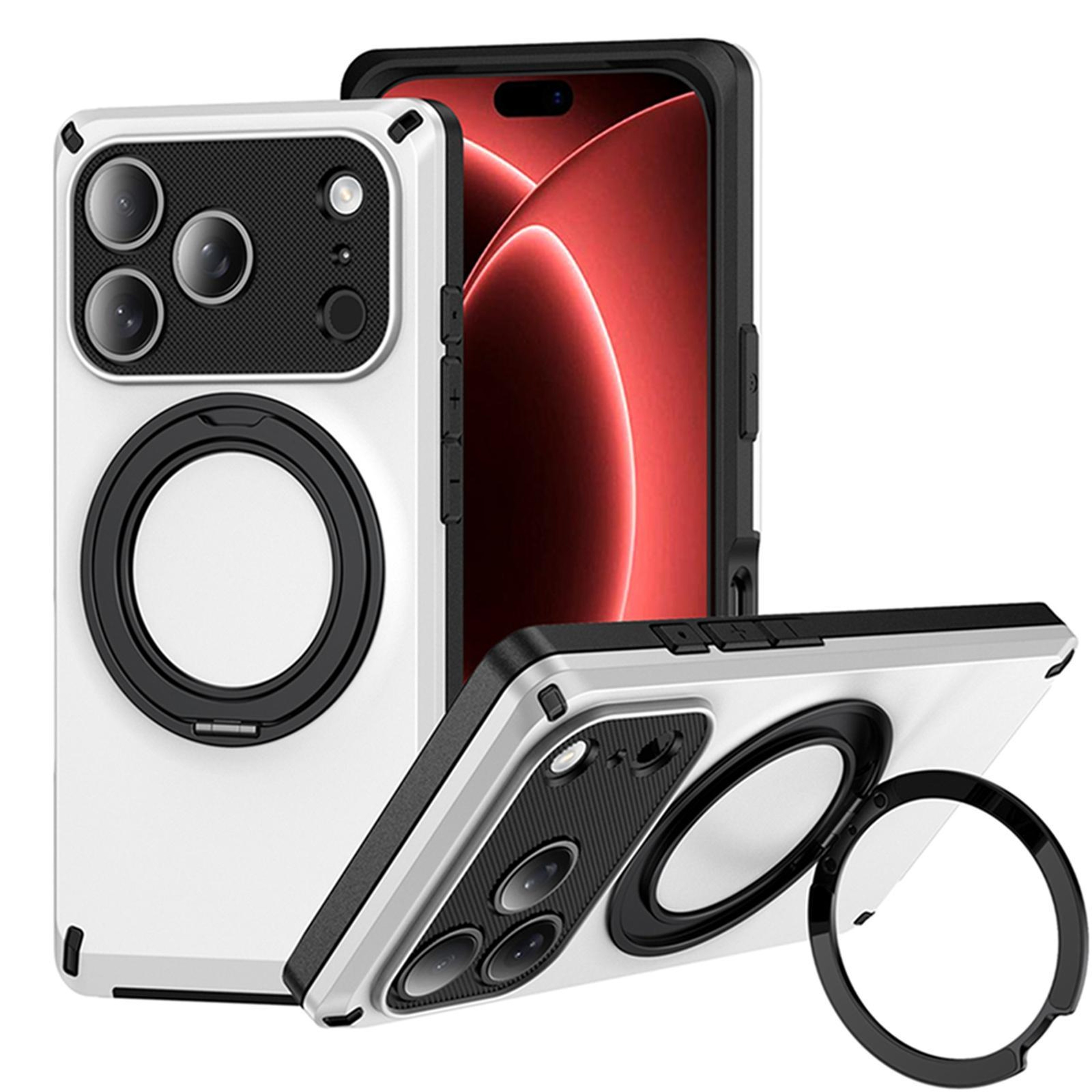 IPhone 18 Pro Max Magnetic Ring Holder Case With 360 Degree Stand 0