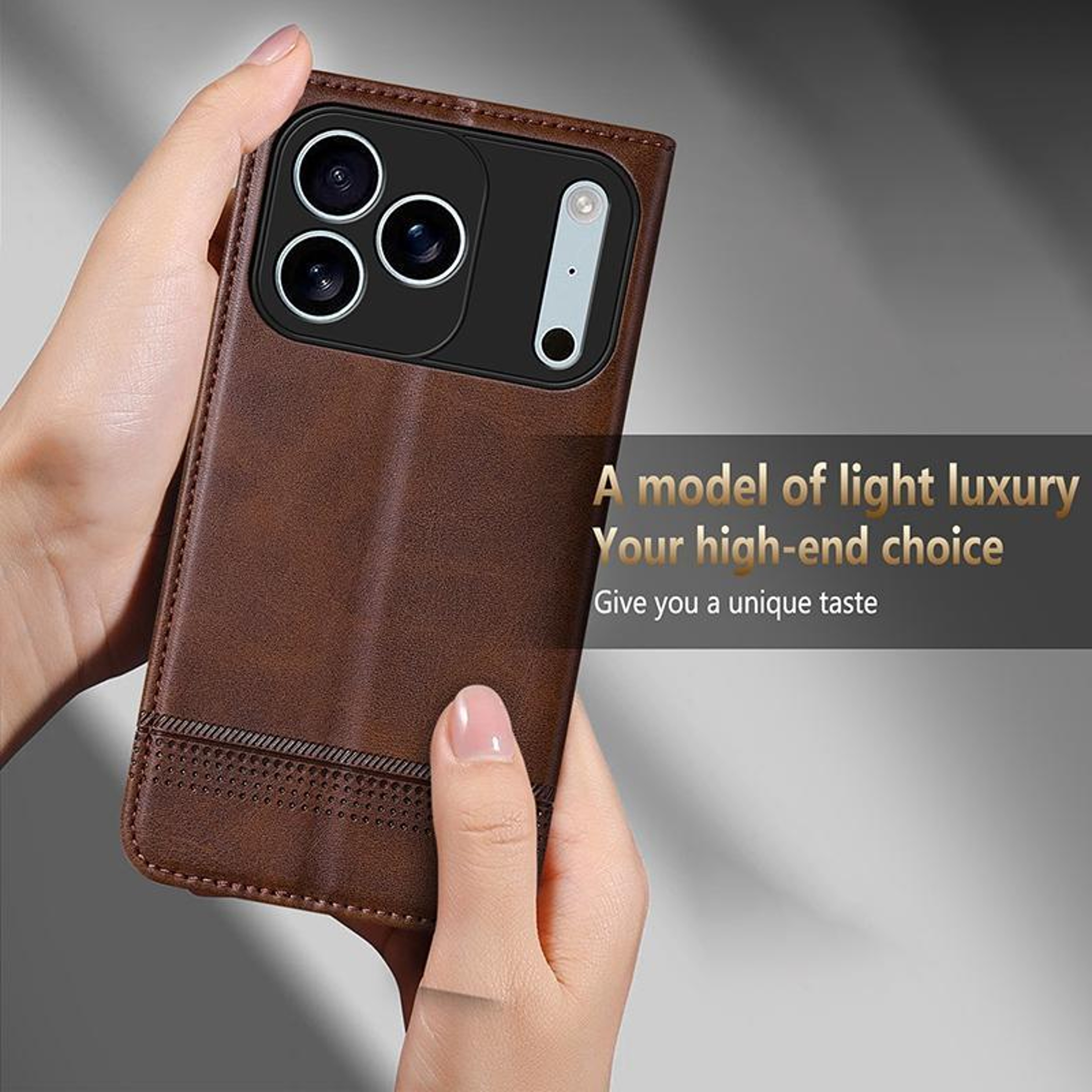 Magnetic Calf Texture Flip Wallet Case For IPhone 18 Pro Max 2