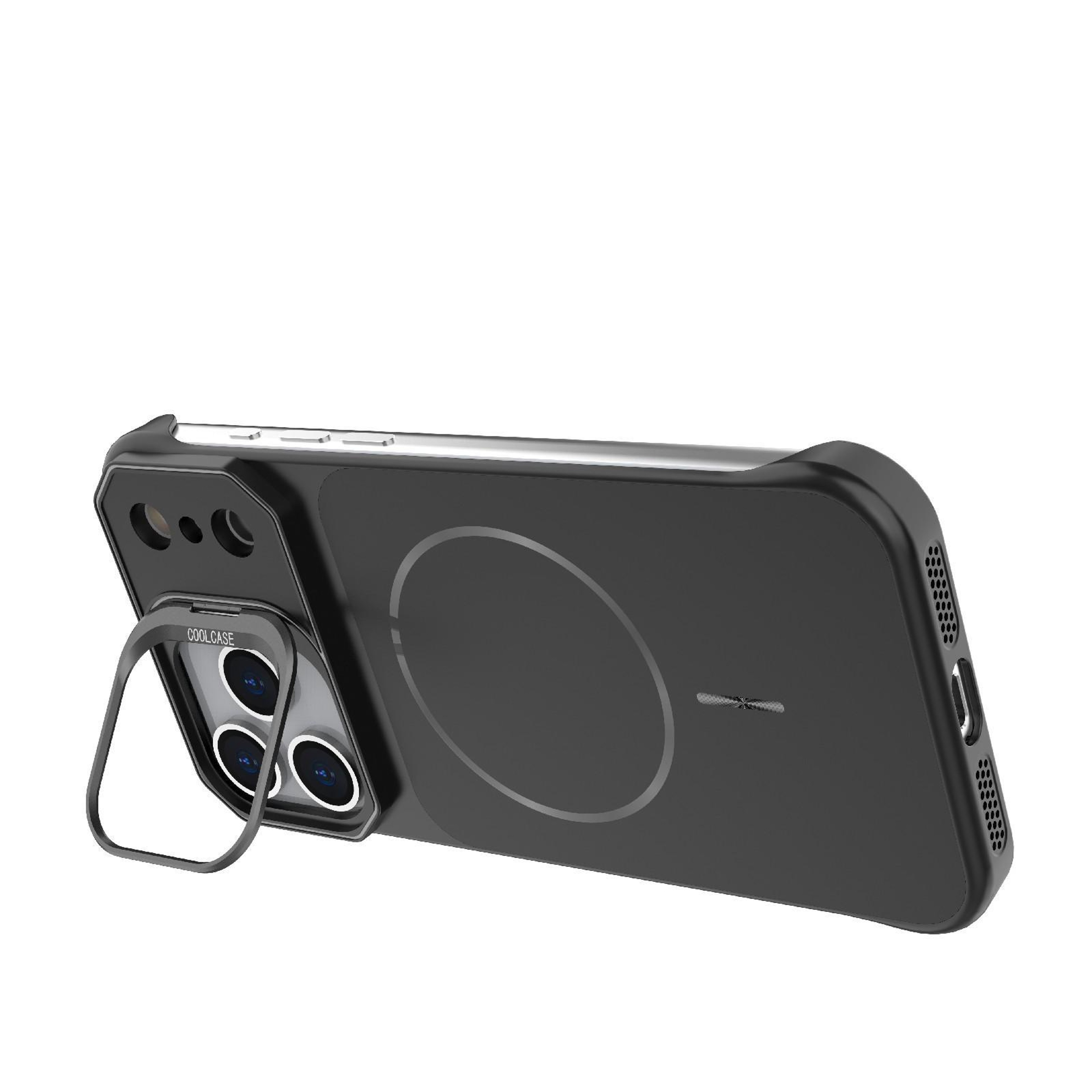 Frameless Magnetic PC Phone Case With Hidden Kickstand For 18 Pro Max 3
