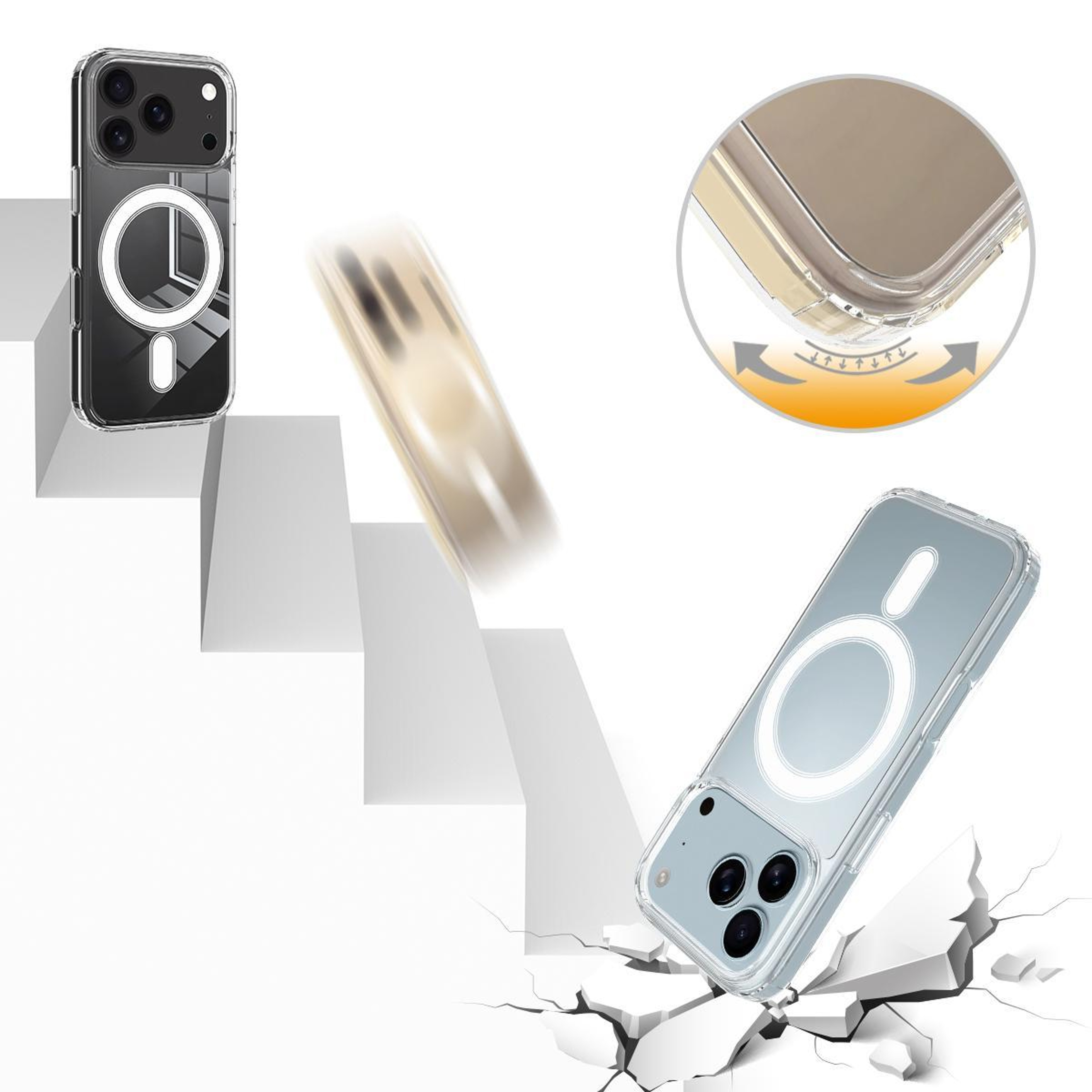 iPhone 18 Pro Clear Magnetic Wireless Charging PC TPU Phone Case – view 8