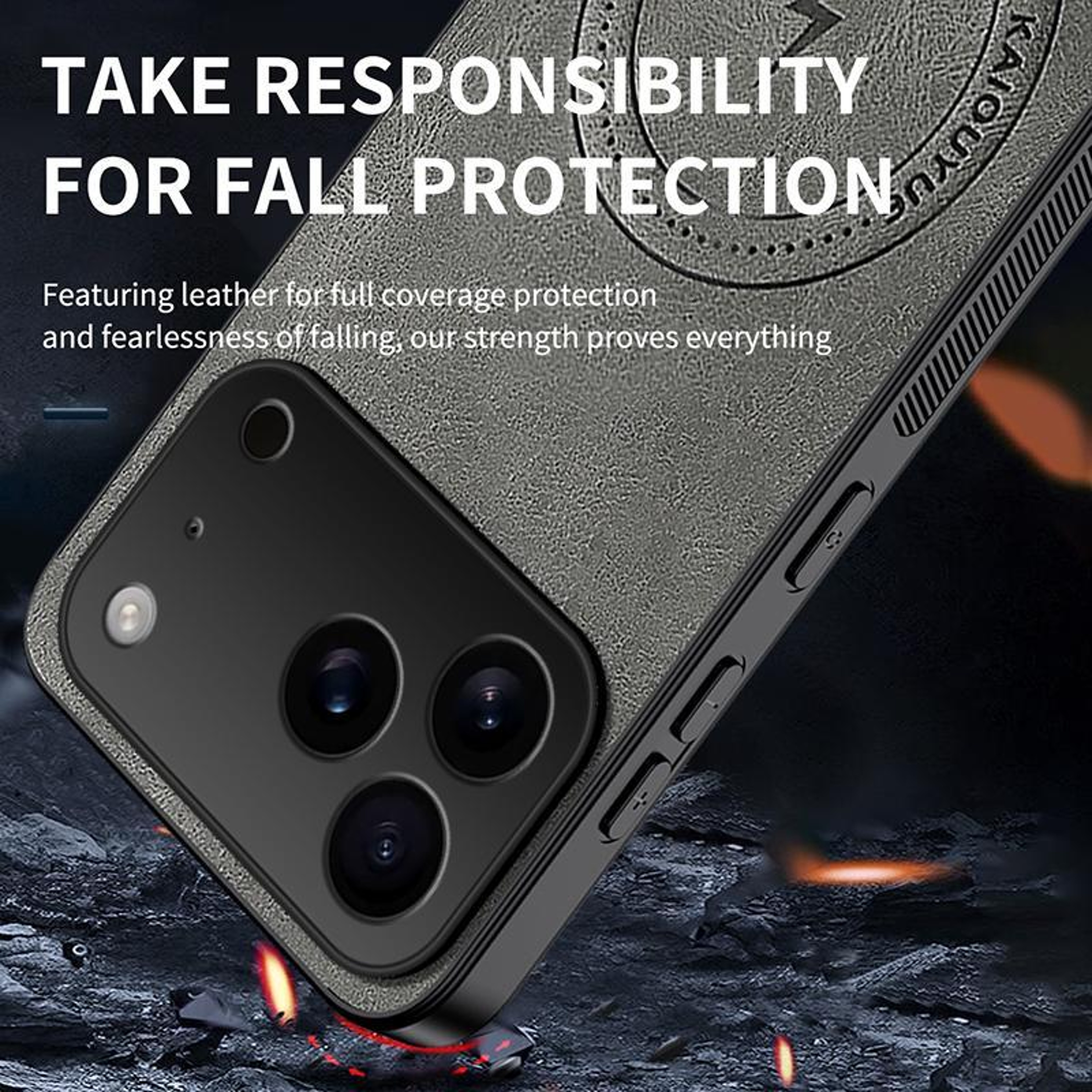 IPhone 18 Pro Magnetic Phone Case With Nappa Texture And Slim PC TPU Design 3