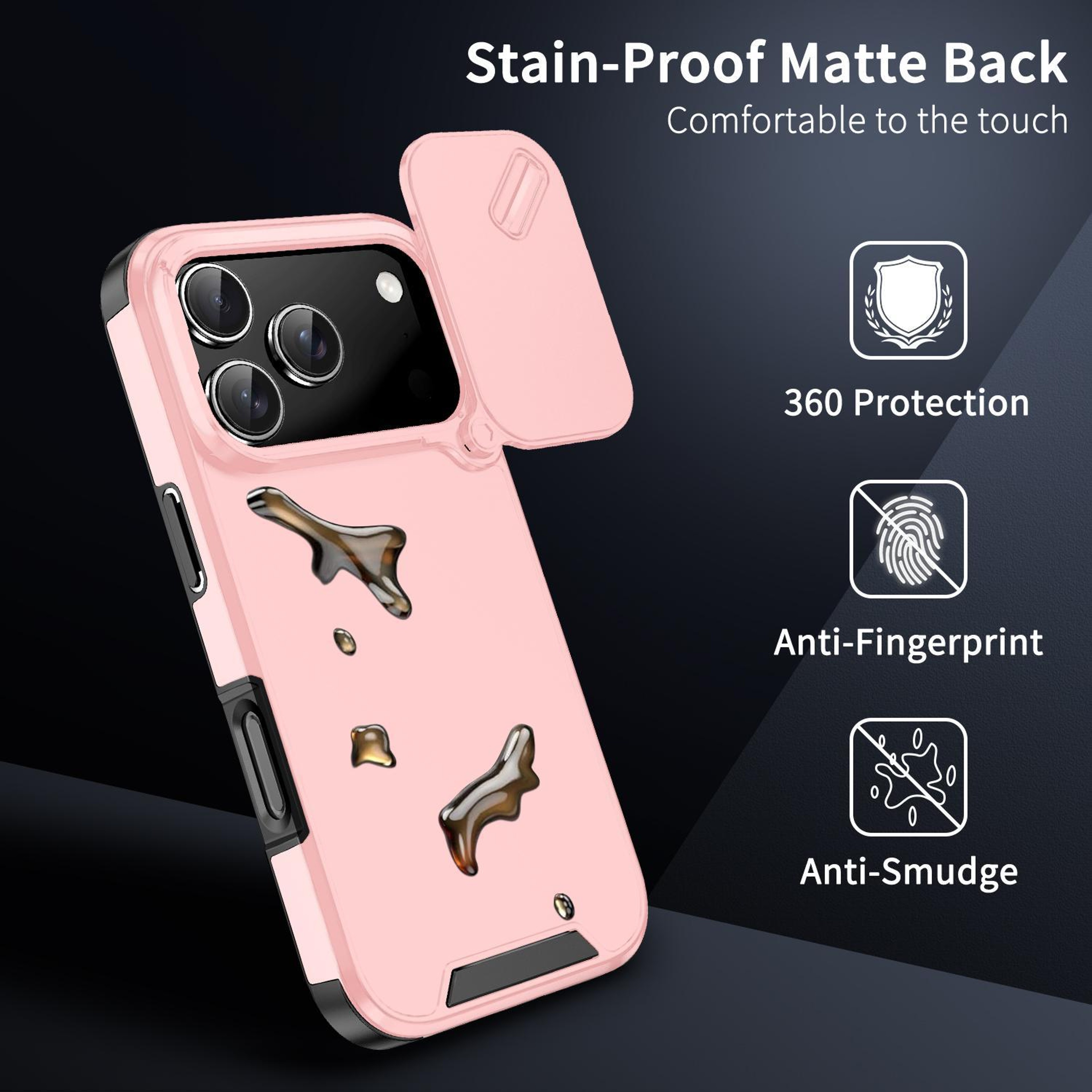 Sliding Camera Cover TPU PC Phone Case For 18 Pro 3