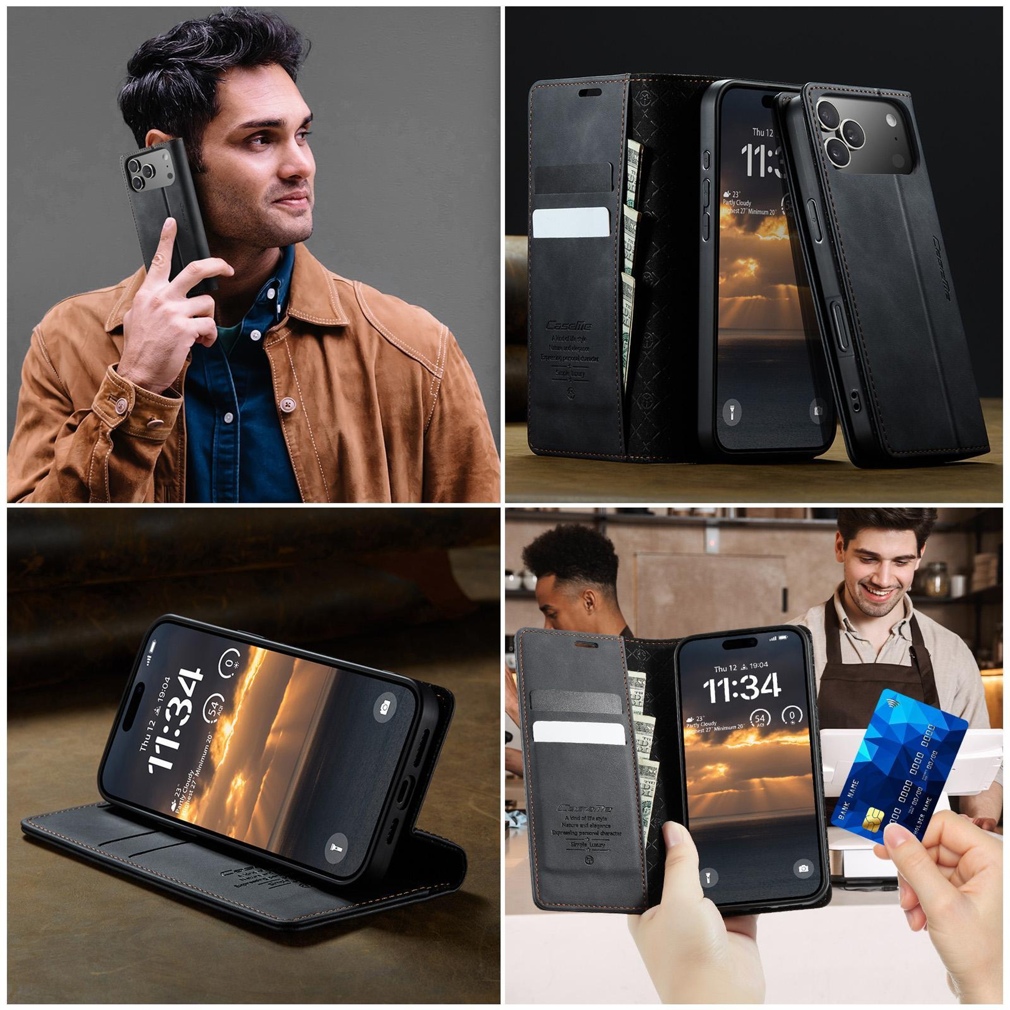 IPhone 18 Pro Wallet Case With RFID Blocking Card Slots And Kickstand 3