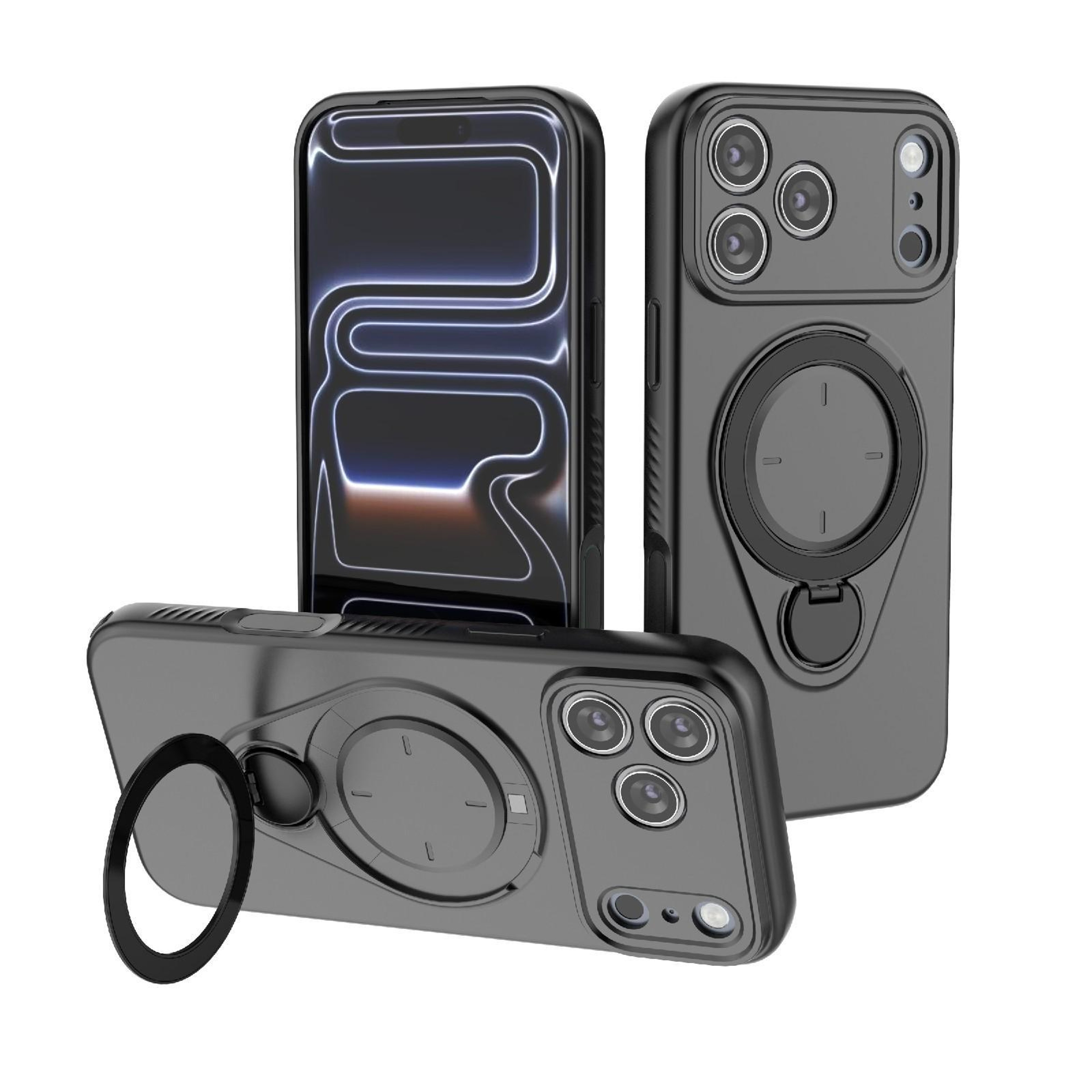 IPhone 18 Pro Max MagSafe Phone Case With 360 Degree Rotating Ring Holder 0