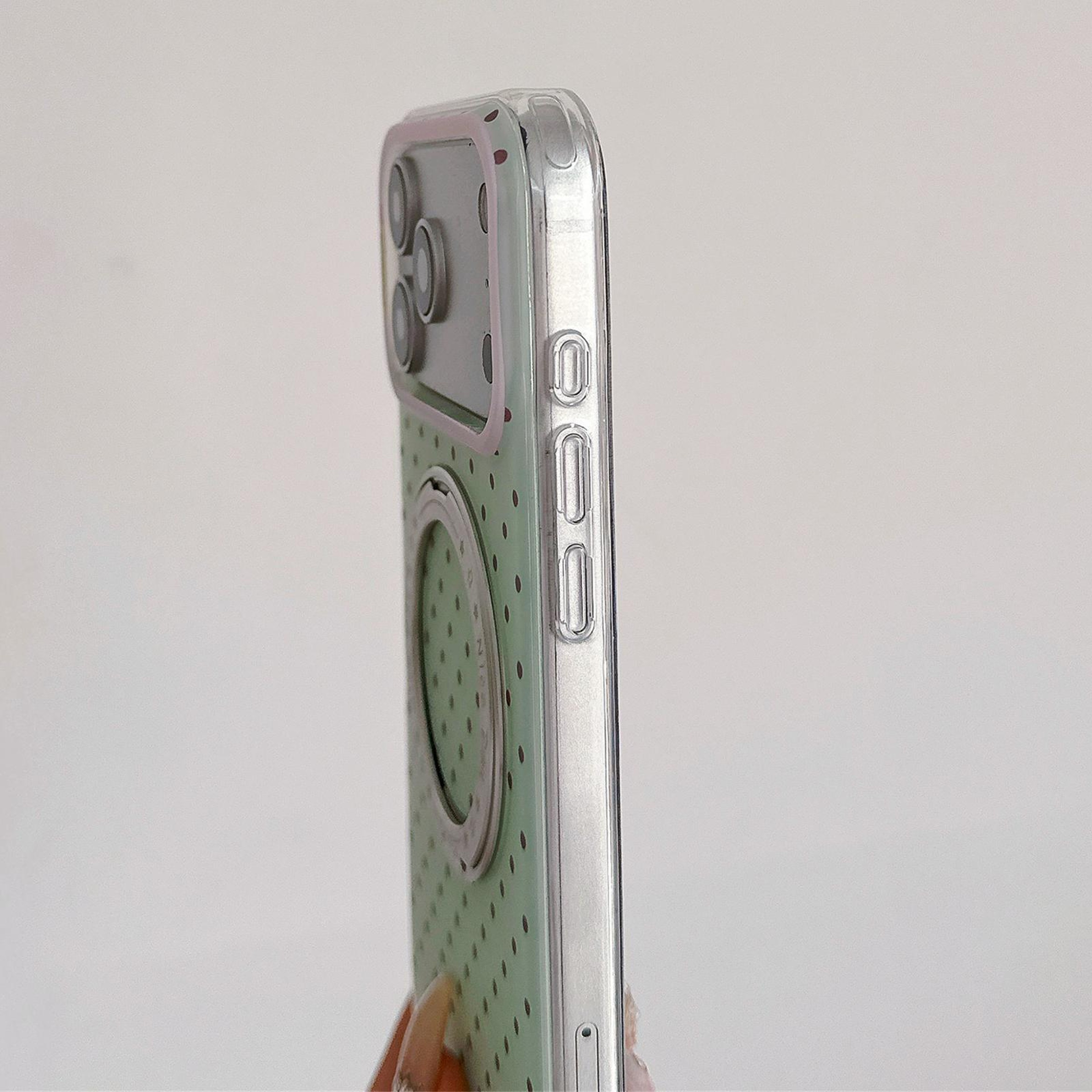 IPhone 18 Pro Max Magnetic Case With 360 Rotating Ring Stand And Point Pattern 4