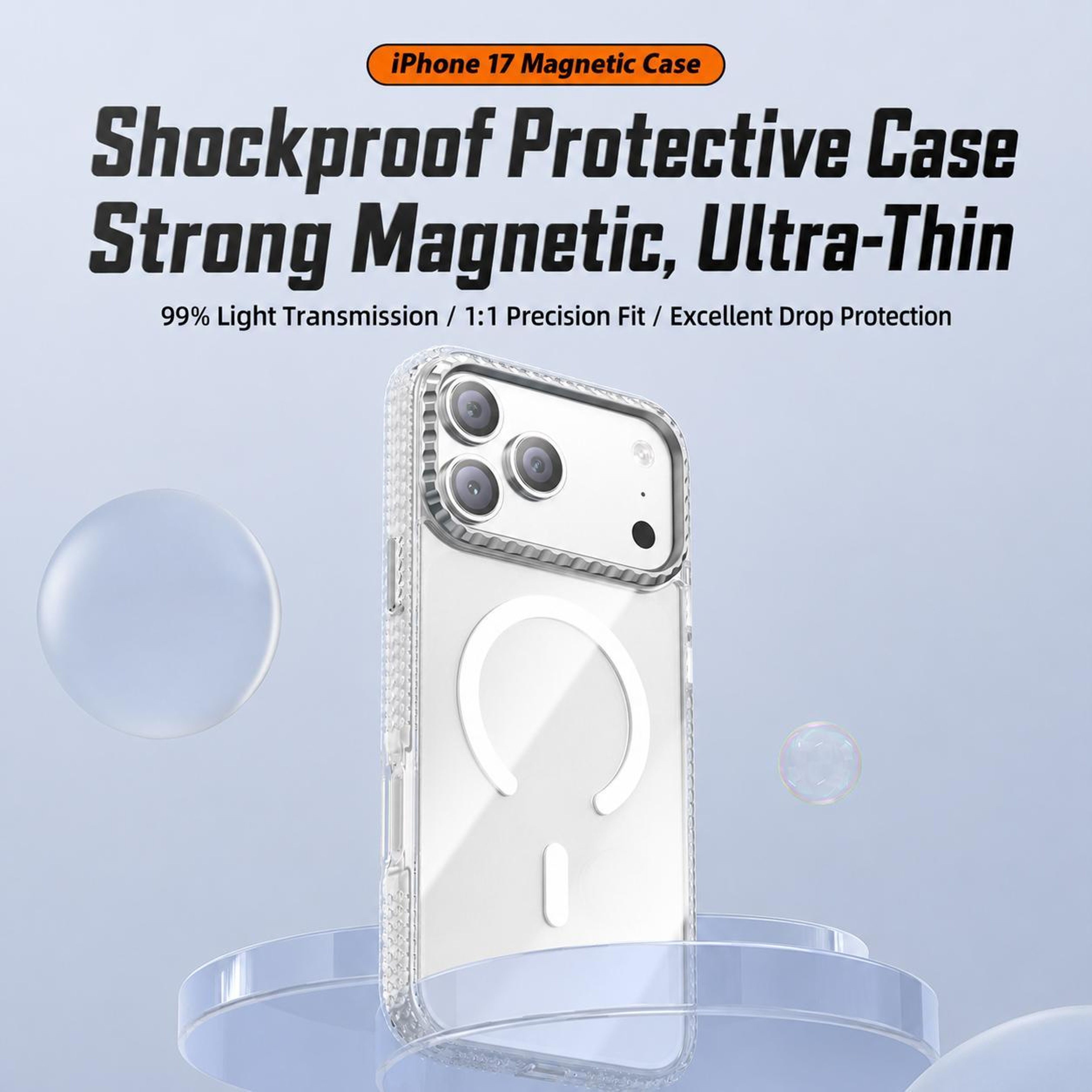 IPhone 18 Pro Transparent Magnetic Kylin Pattern Phone Case 1