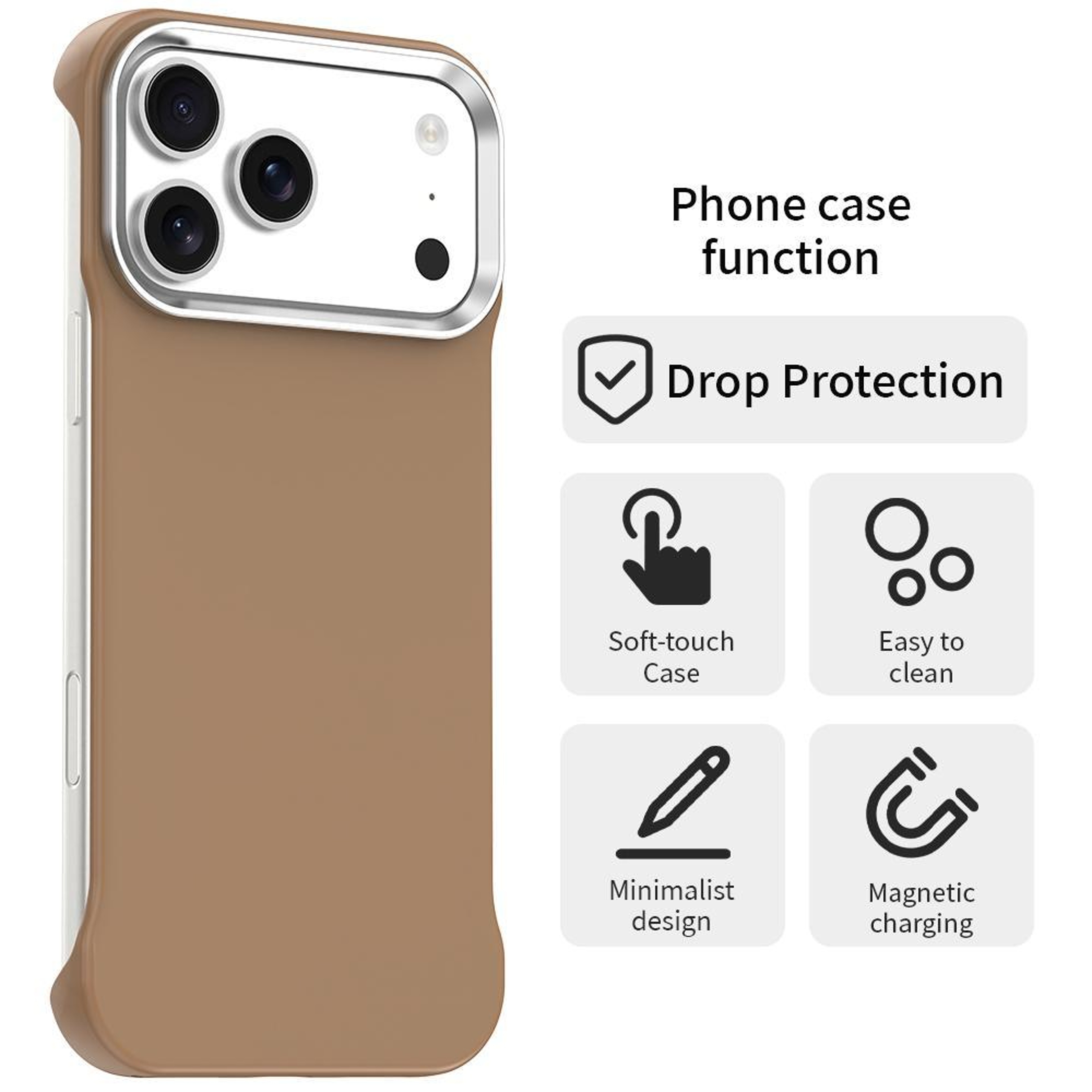 IPhone 18 Pro UltraSlim Frameless Shockproof TPU PET PC Case 1