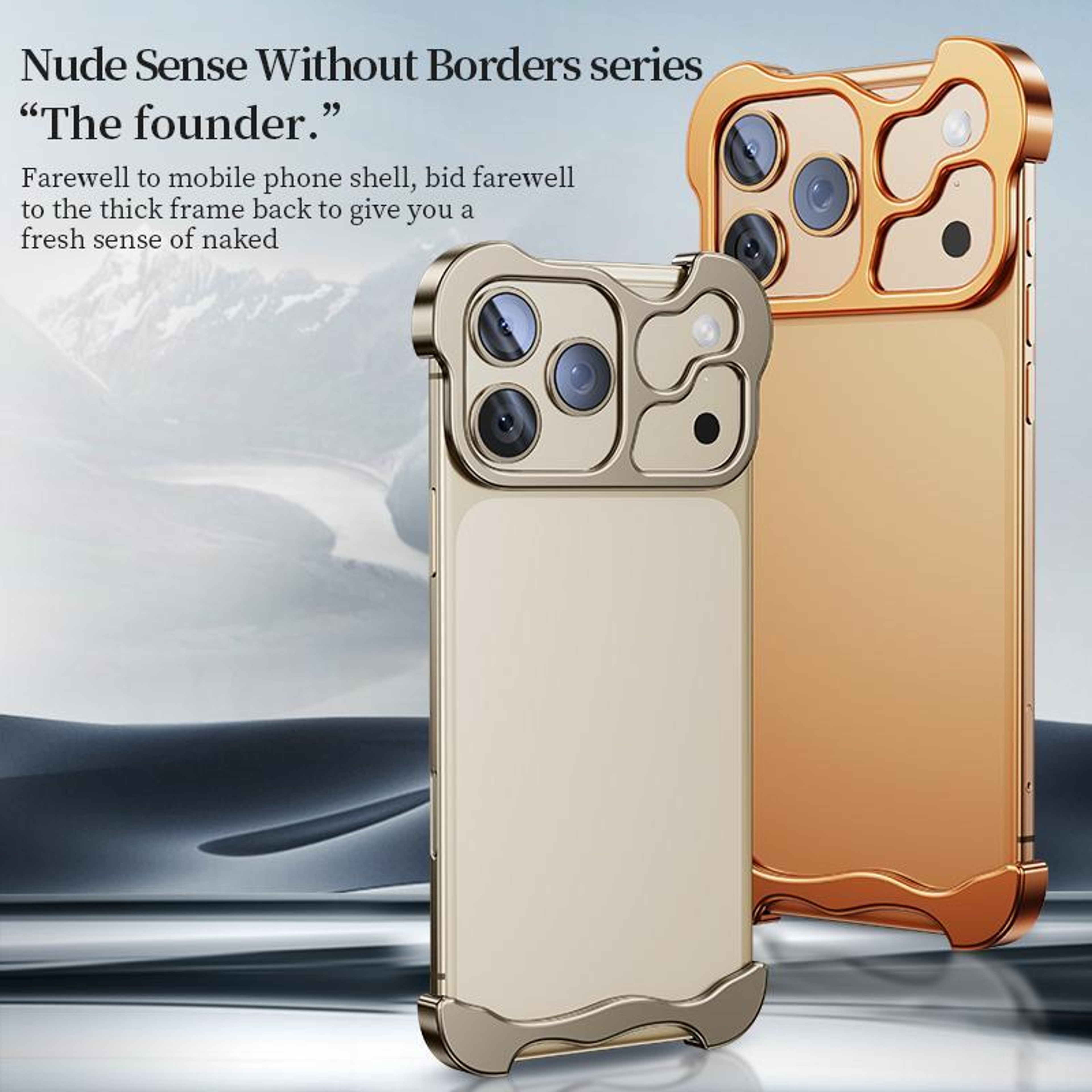 Frameless Aluminum Alloy Corner Phone Case With Lens Film For IPhone 18 Pro Max 1